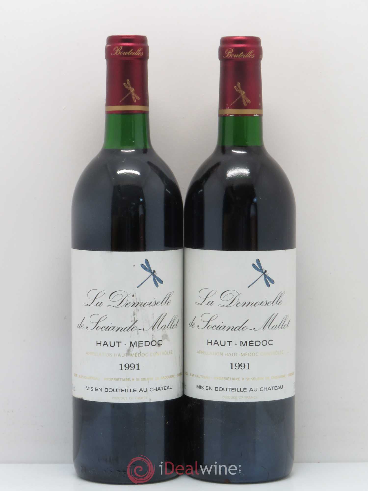 Demoiselle de Sociando Mallet Second Vin 1991 - Lot de 2 bouteilles - 0