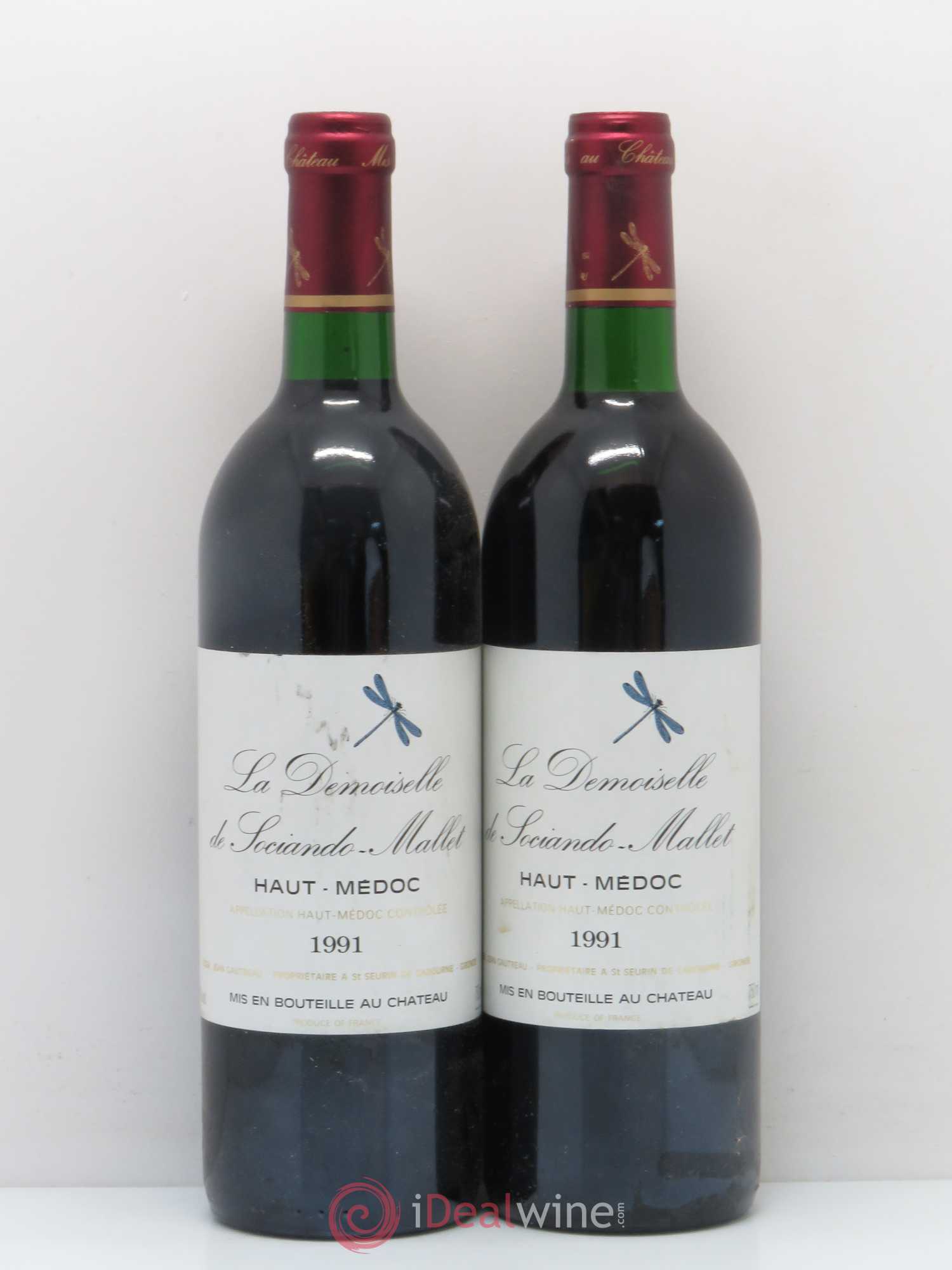 Demoiselle de Sociando Mallet Second Vin 1991 - Lot de 2 bouteilles - 0