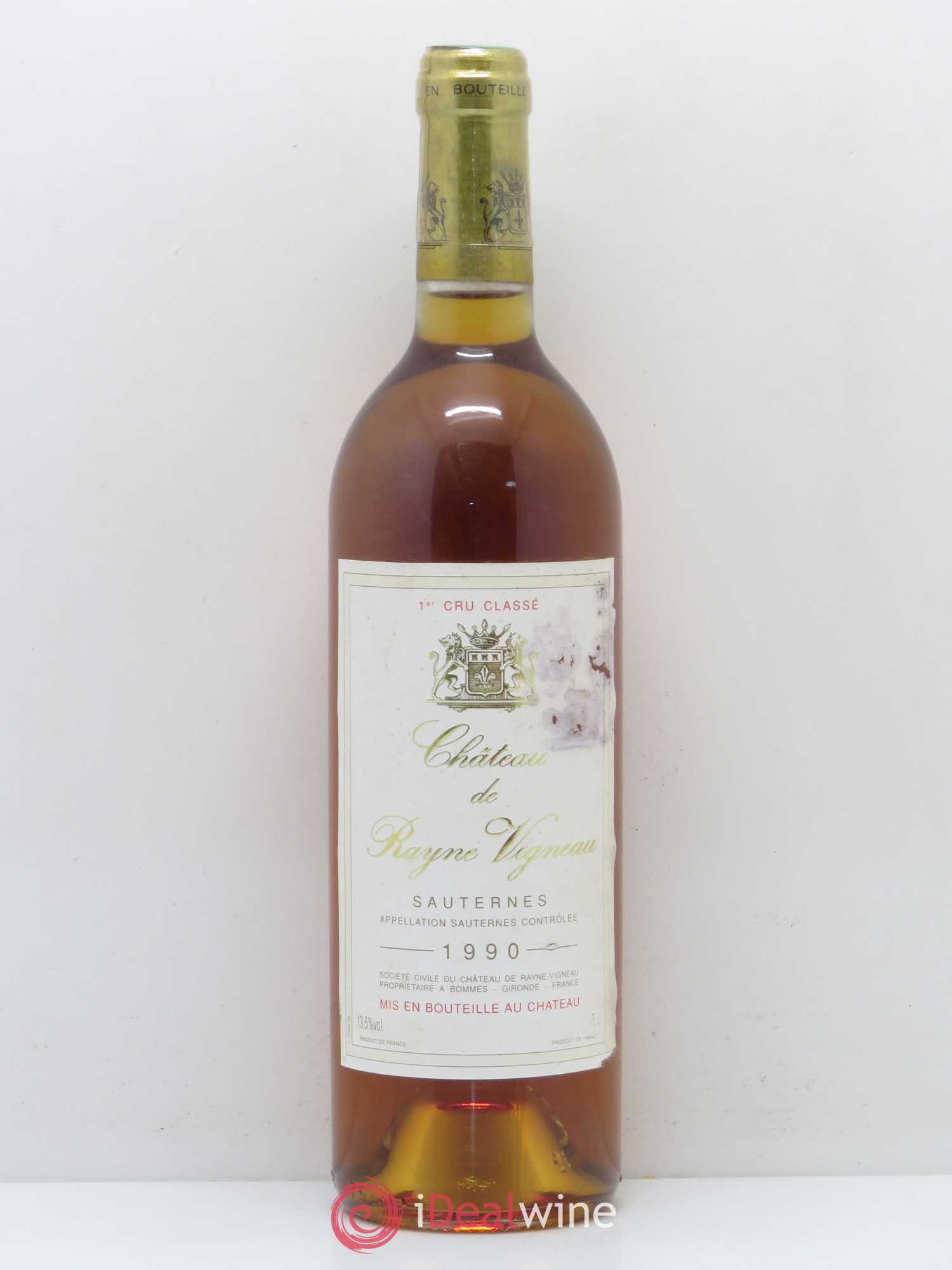 Château de Rayne Vigneau 1er Grand Cru Classé 1990 - Lotto di 1 bottiglia - 0
