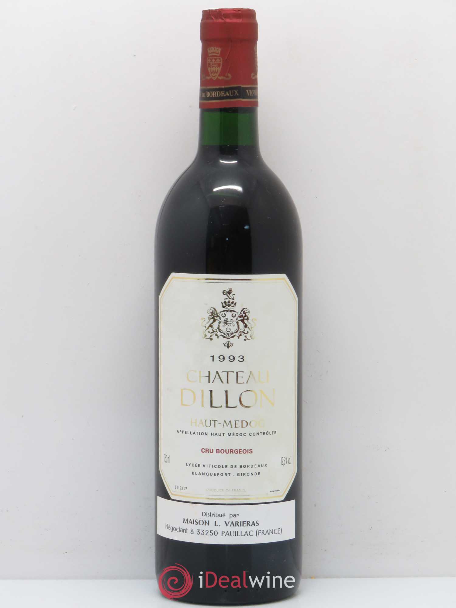 Château Dillon Cru Bourgeois 1993 - Lot de 1 bouteille - 0