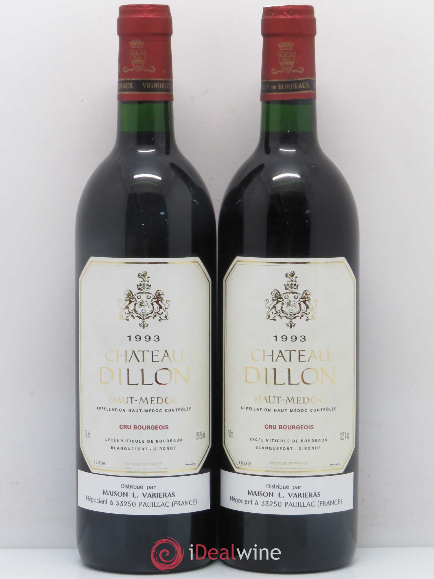 Château Dillon Cru Bourgeois 1993 - Lot de 2 bouteilles - 0