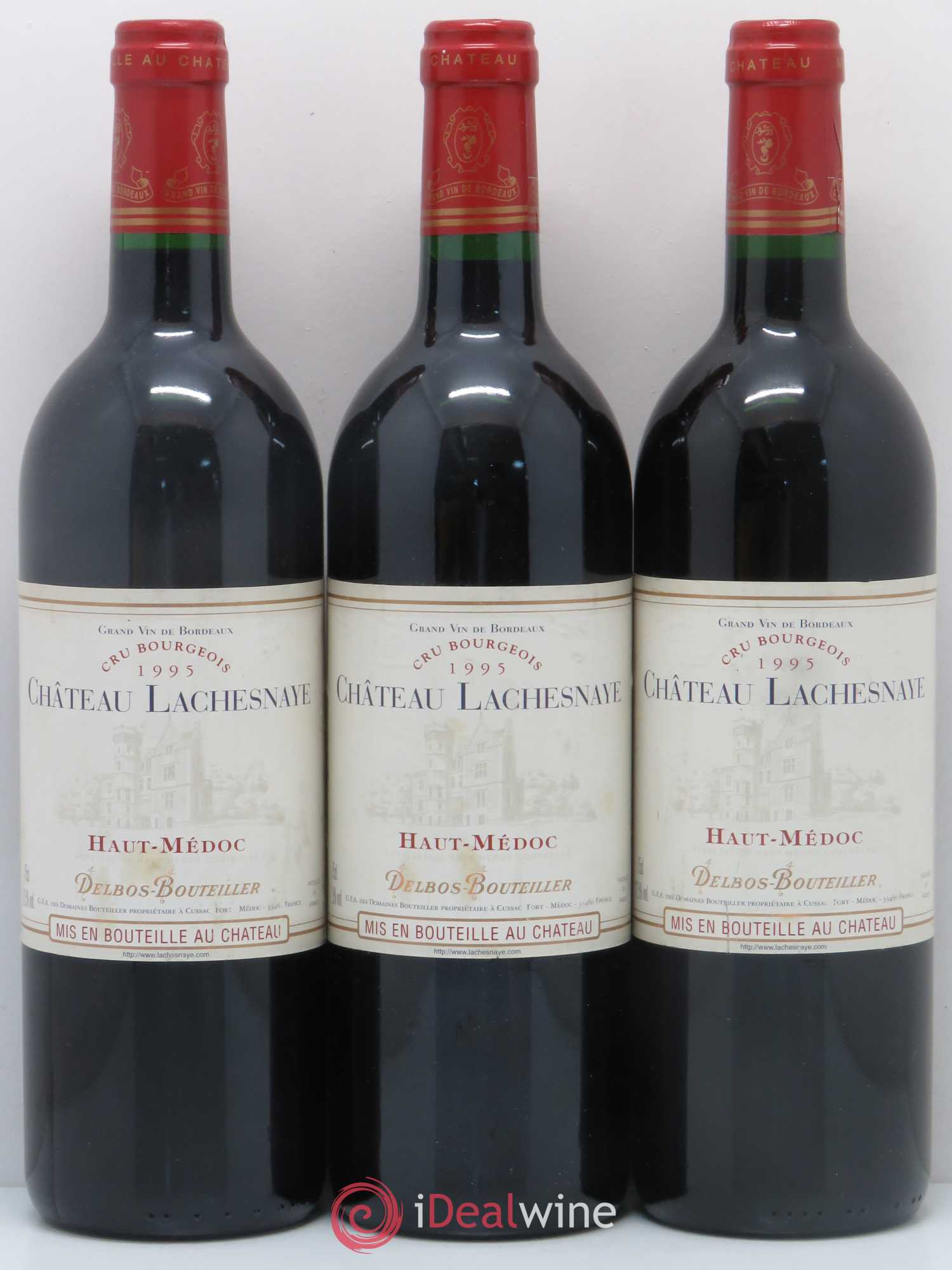 Château Lachesnaye Cru Bourgeois 1995 - Lot de 3 bouteilles - 0