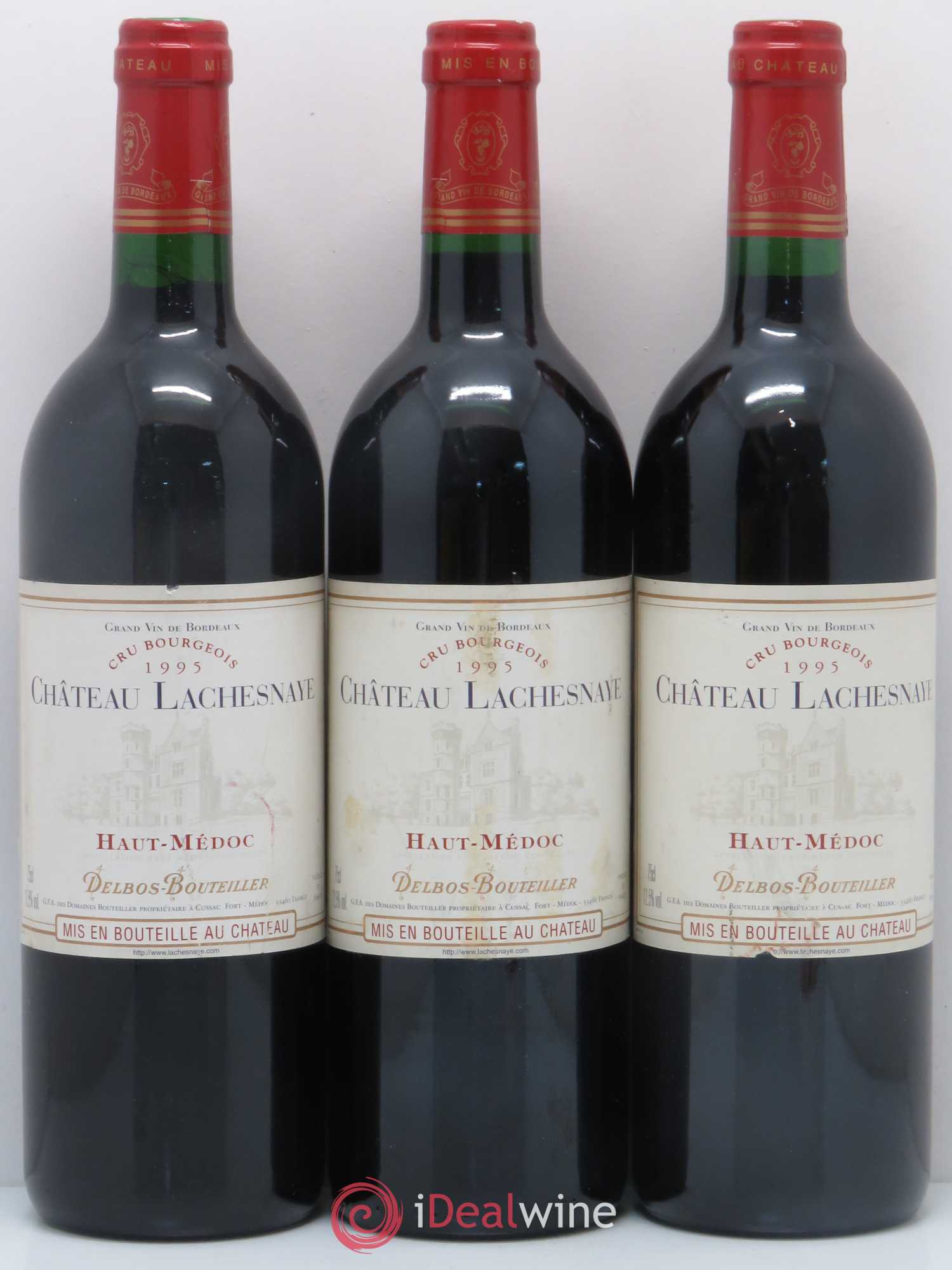 Château Lachesnaye Cru Bourgeois 1995 - Lot de 3 bouteilles - 0