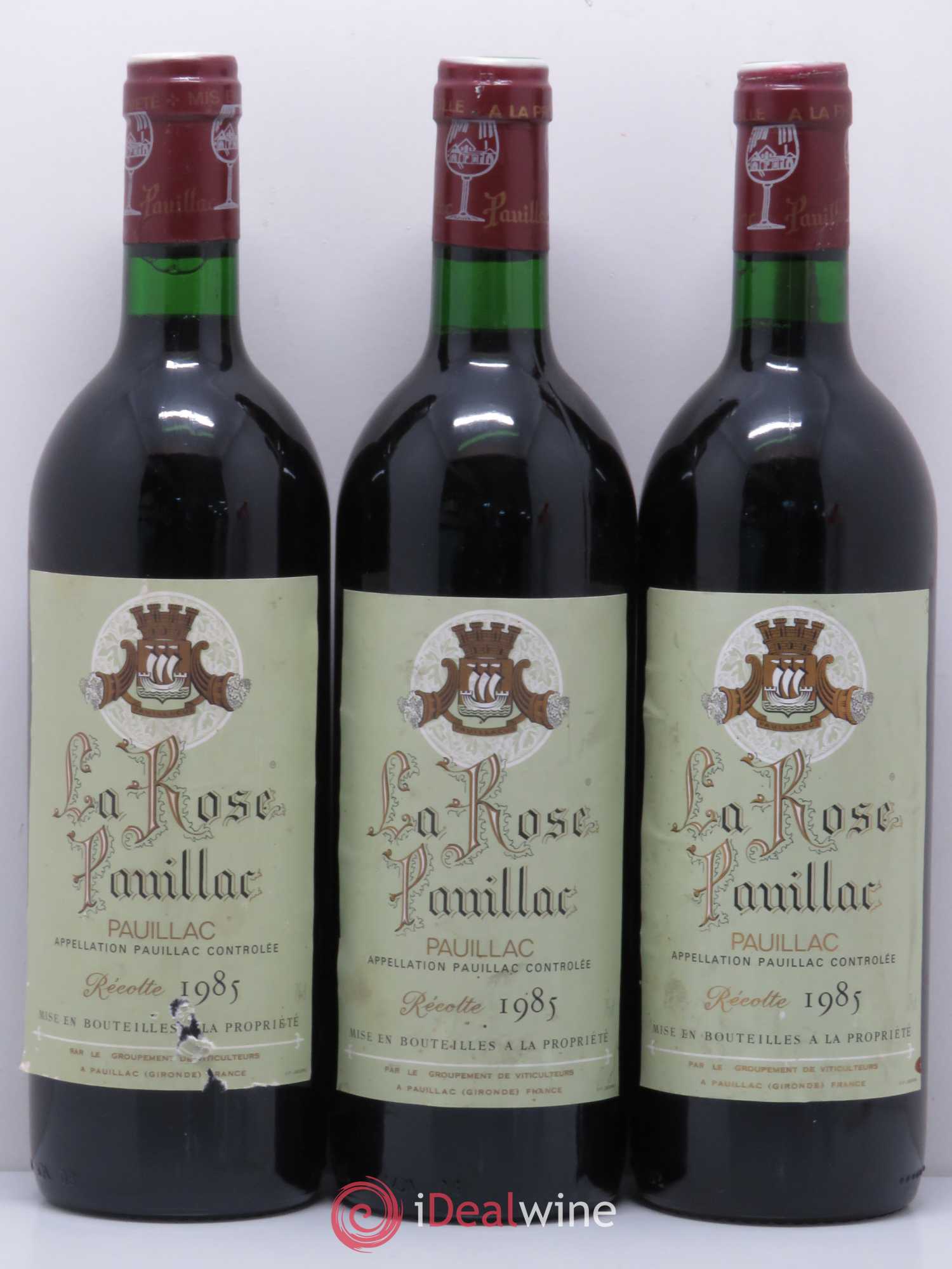 La Rose Pauillac 1985 - Lot de 3 bouteilles - 0