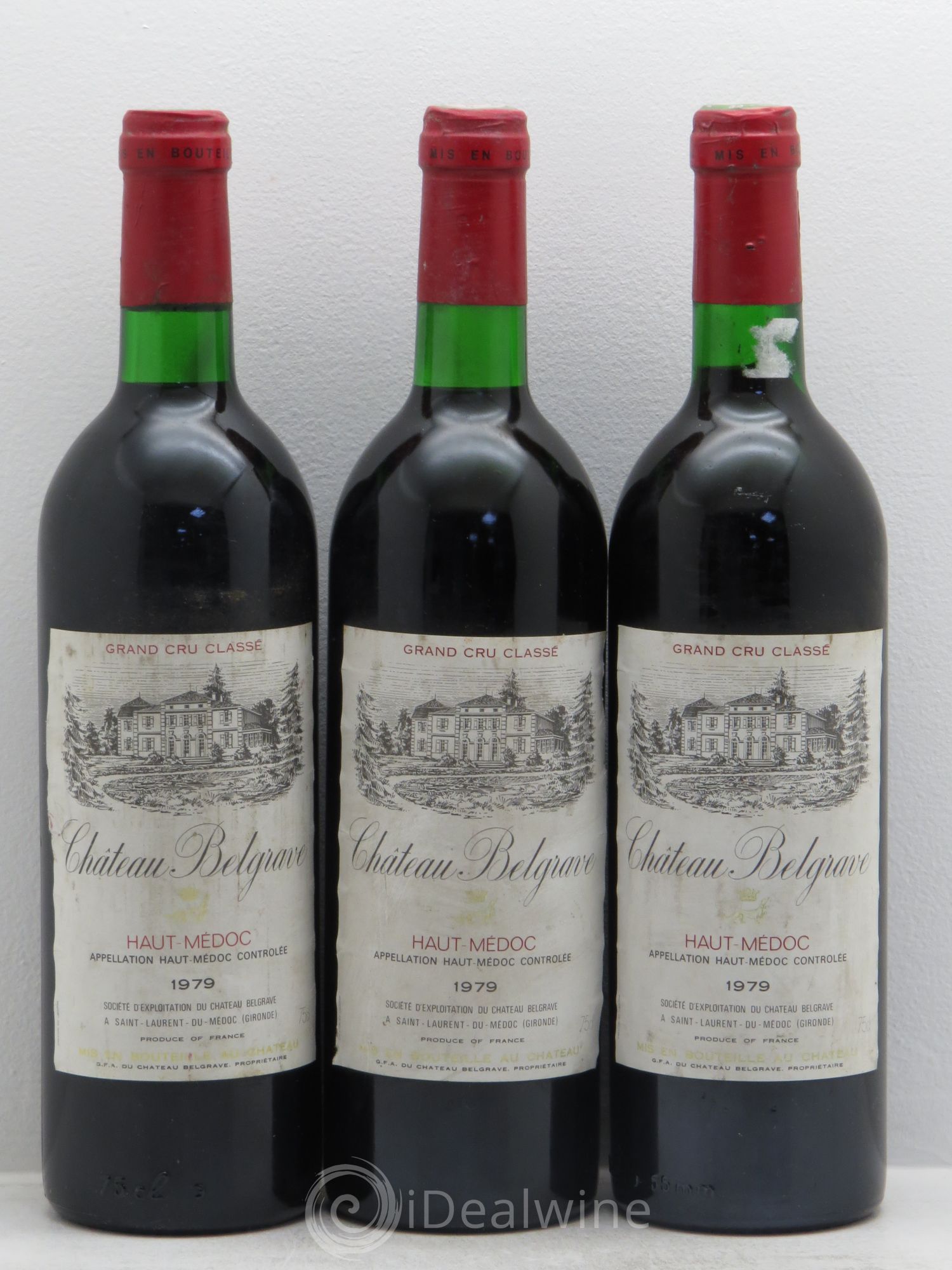 Château Belgrave 5ème Grand Cru Classé 1979 - Lot de 3 bouteilles - 0