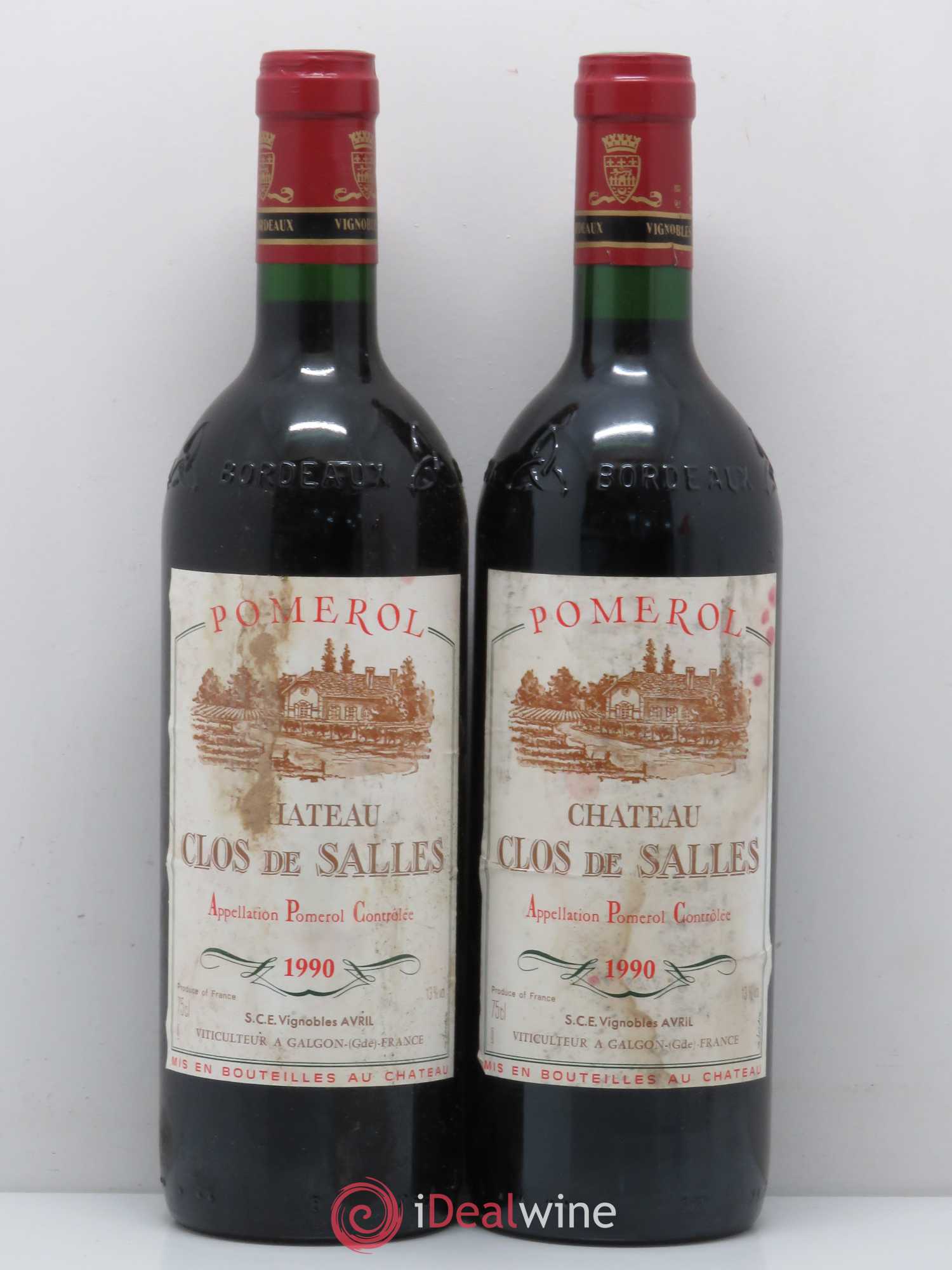 Pomerol Clos De Salles 1990 - Posten von 2 Flaschen - 0