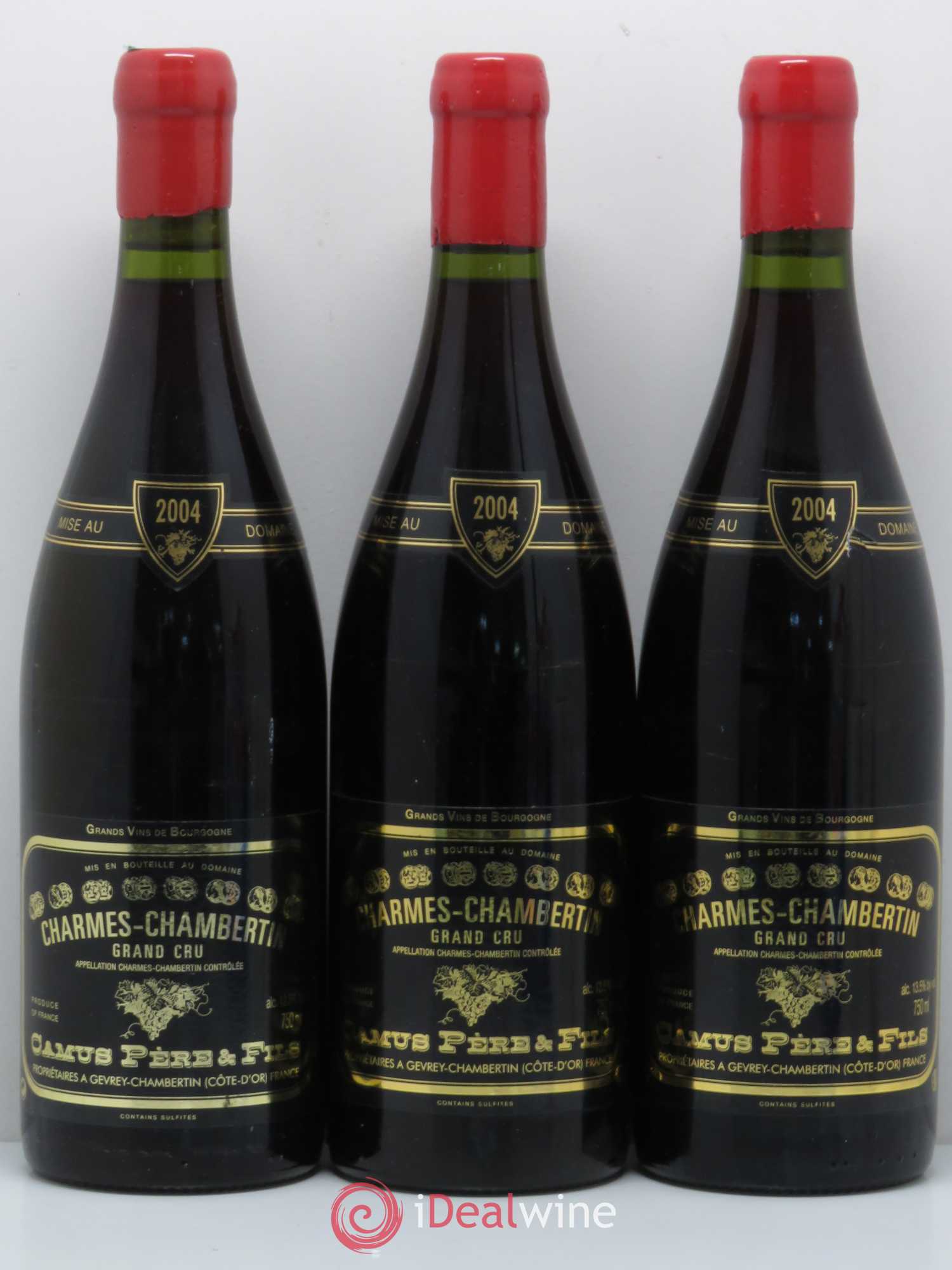Charmes-Chambertin Grand Cru Camus Père et Fils (Domaine) 2004 - Lot de 3 bouteilles - 0