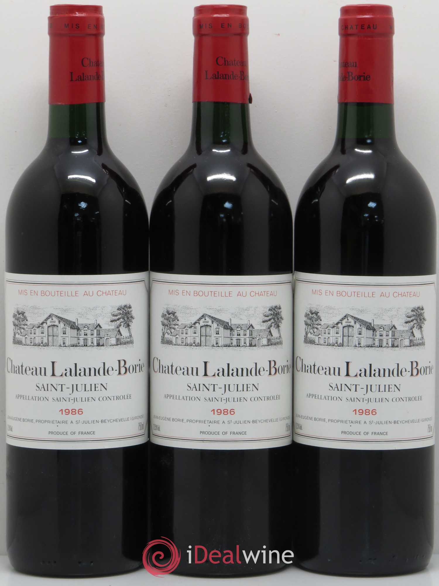 Château Lalande Borie 1986 - Lot de 3 bouteilles - 0