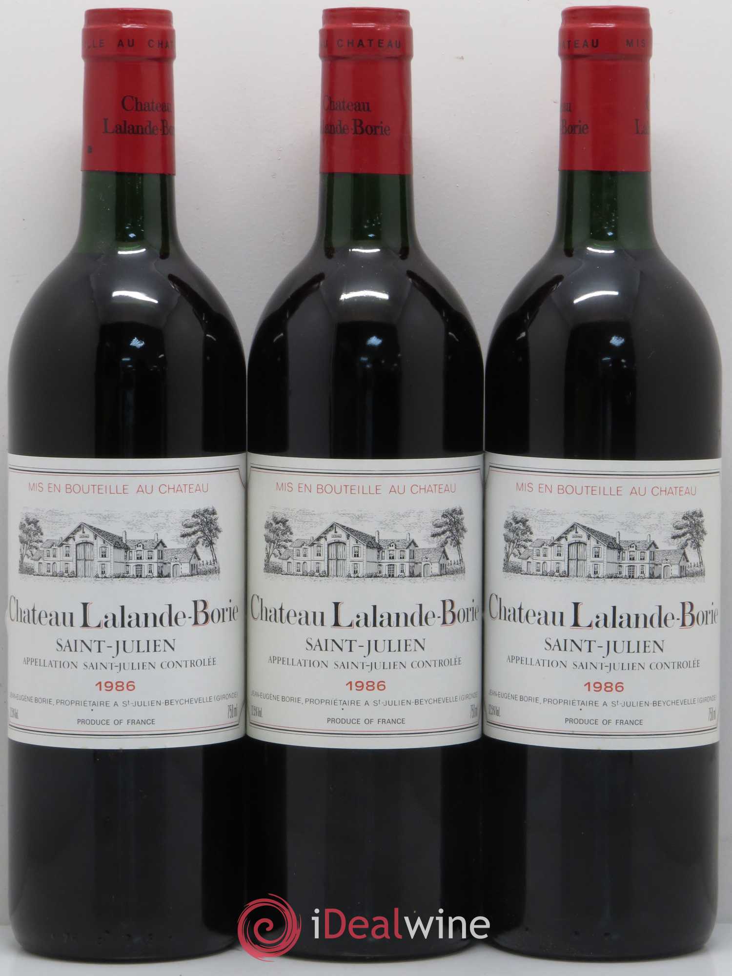 Château Lalande Borie 1986 - Lot de 3 bouteilles - 0
