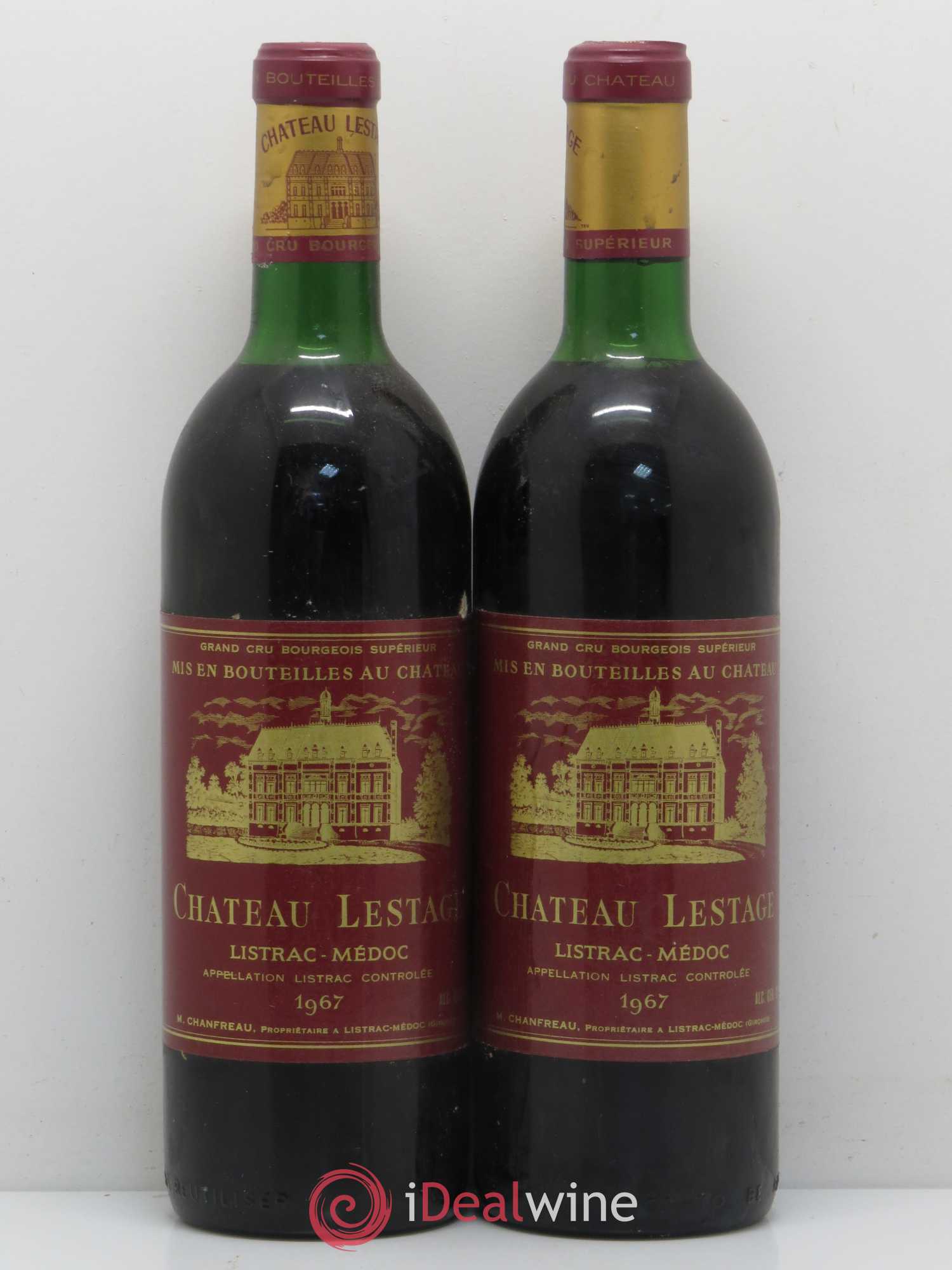 Château Lestage Cru Bourgeois 1967 - Lot de 2 bouteilles - 0