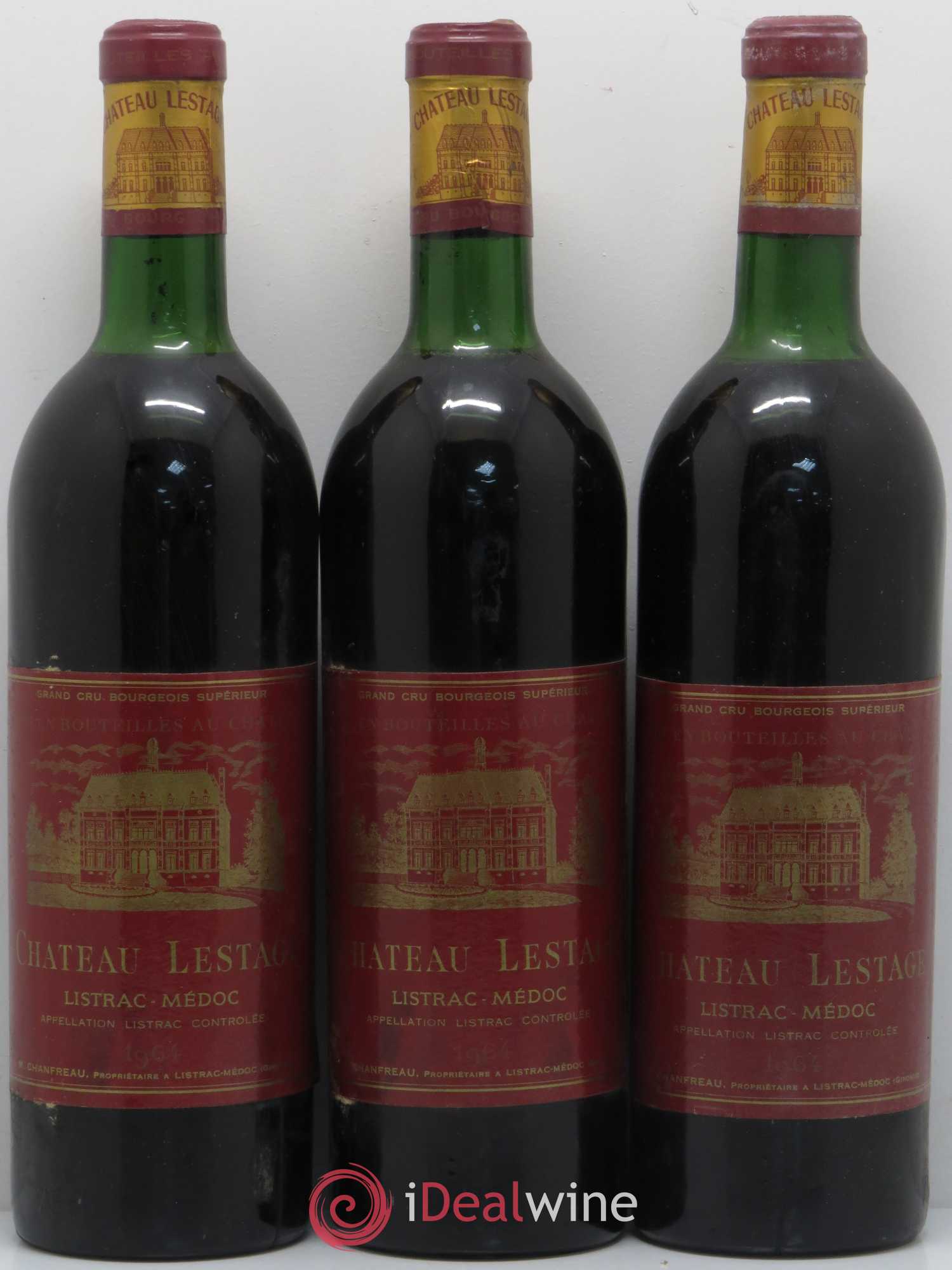 Château Lestage Cru Bourgeois 1964 - Lot de 3 bouteilles - 0