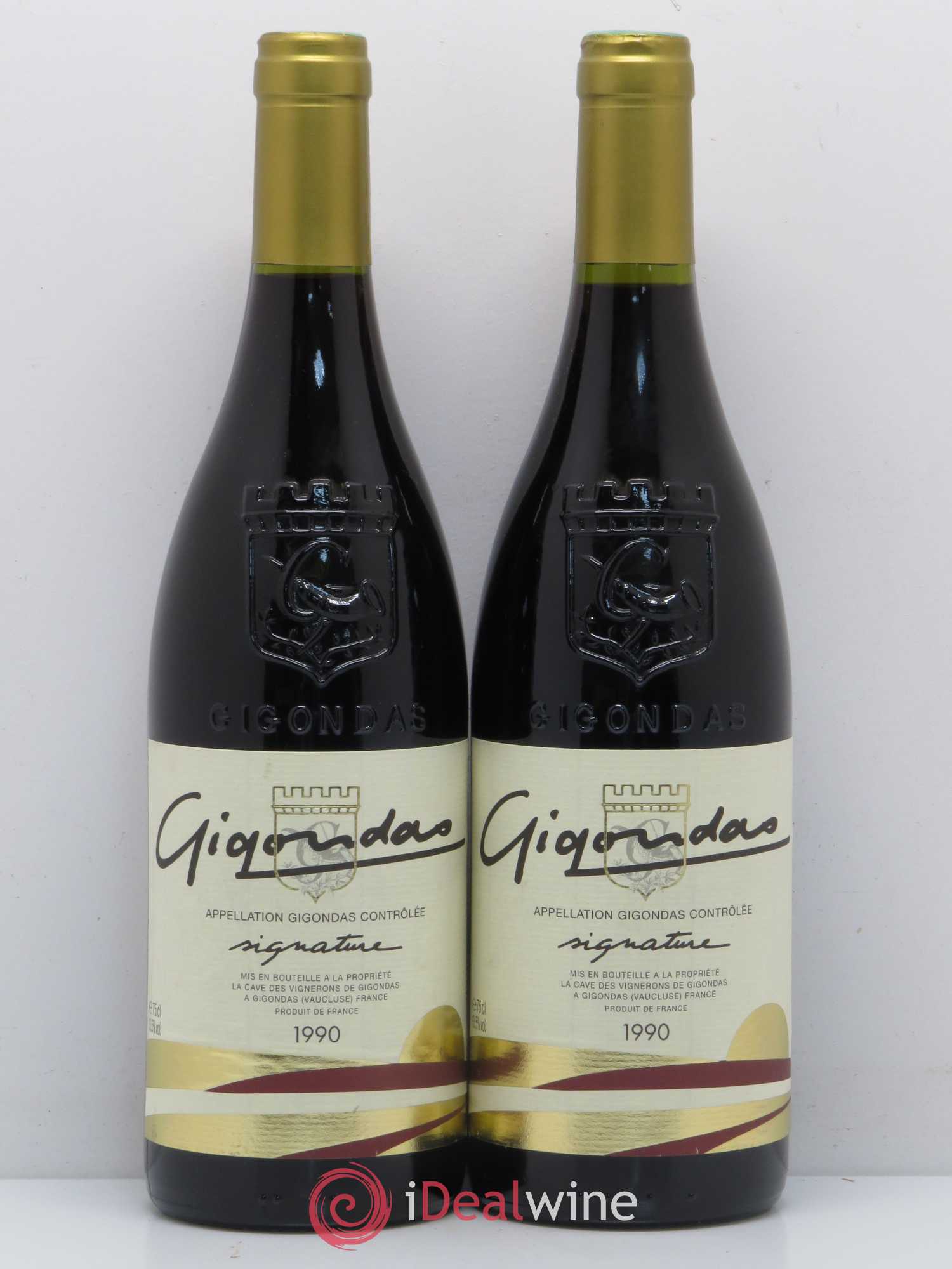 Gigondas Signature Cave Des Vignerons de Gigondas 1990 - Posten von 2 Flaschen - 0
