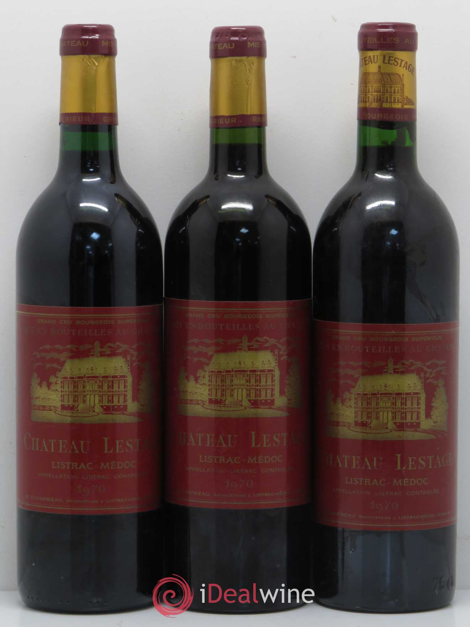 Château Lestage Cru Bourgeois 1970 - Lot de 3 bouteilles - 0