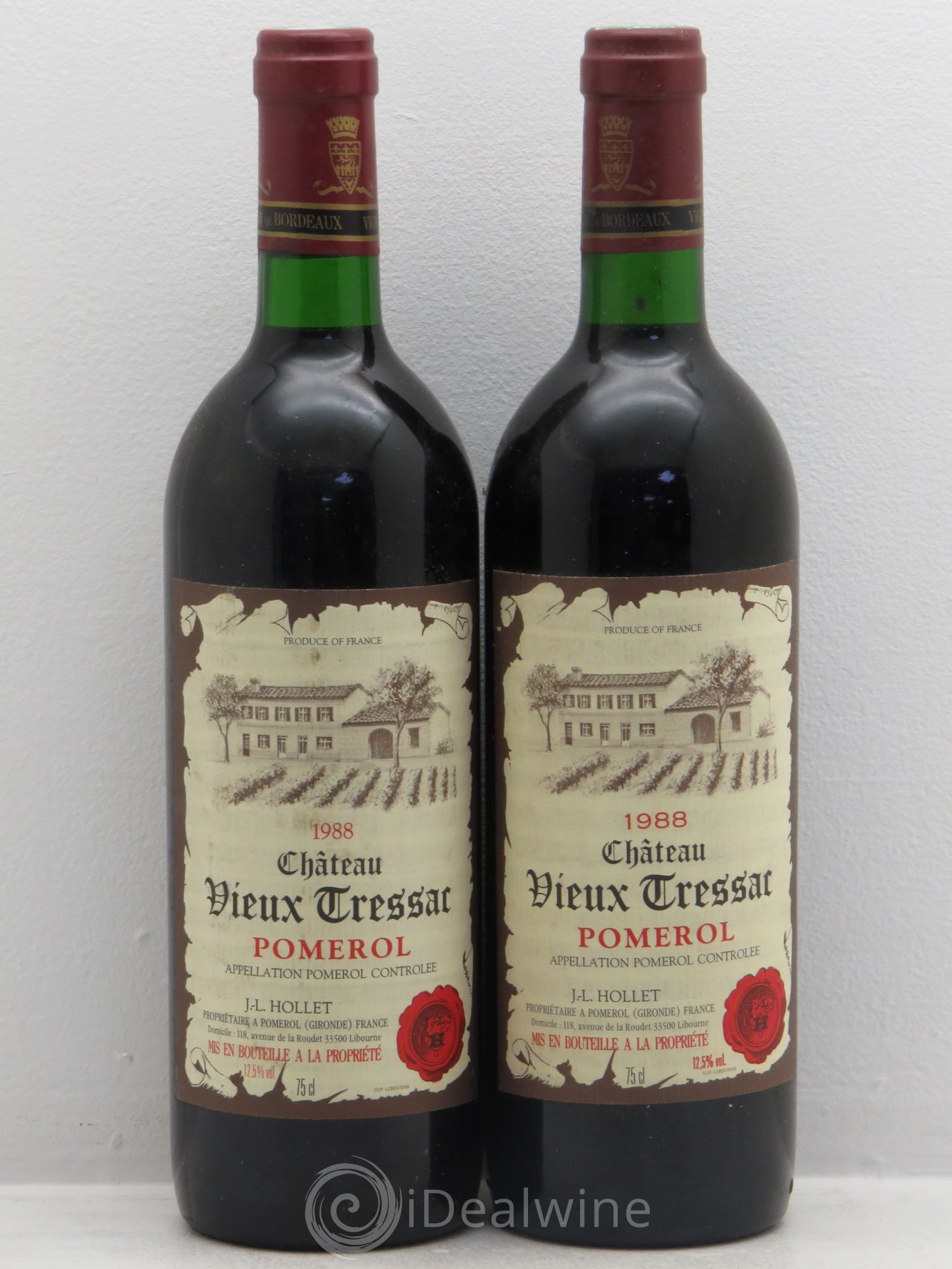 Pomerol Château Vieux Tressac 1988 - Posten von 2 Flaschen - 0