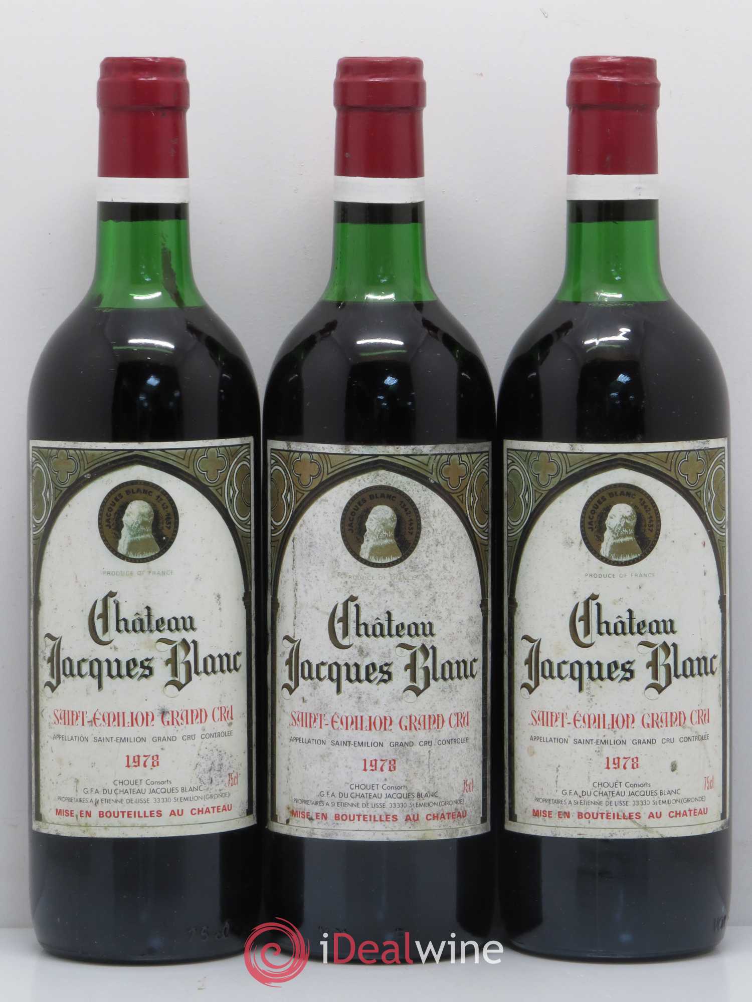 Château Jacques Blanc 1978 - Lot de 3 bouteilles - 0