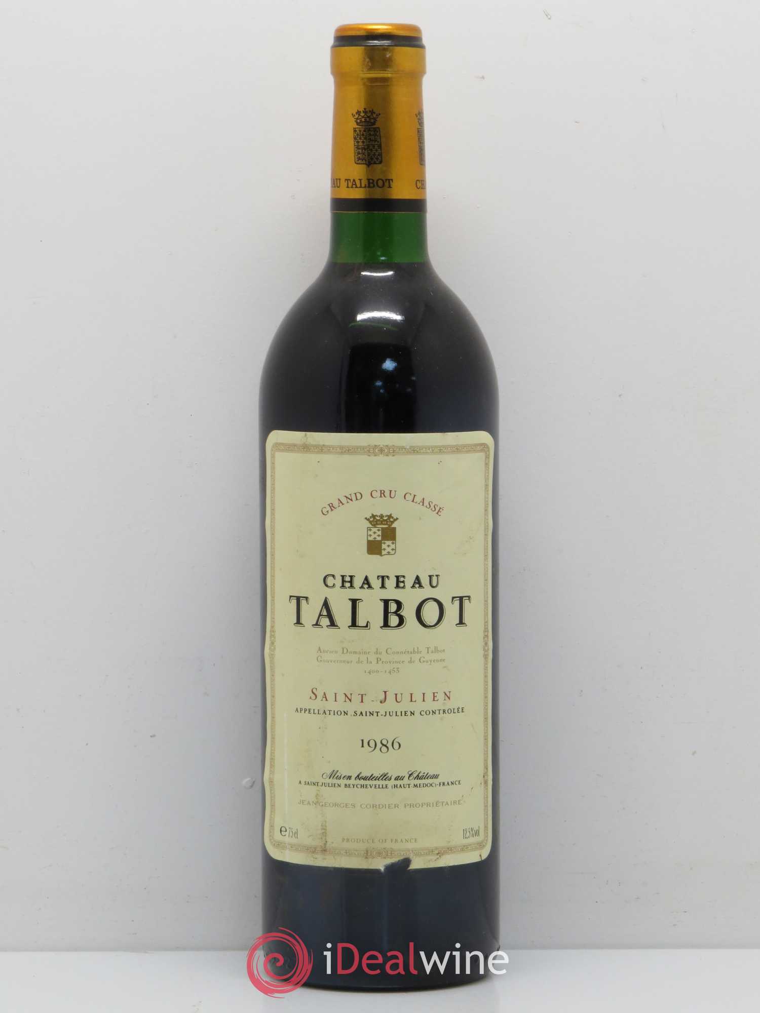 Château Talbot 4ème Grand Cru Classé 1986 - Lot de 1 bouteille - 0