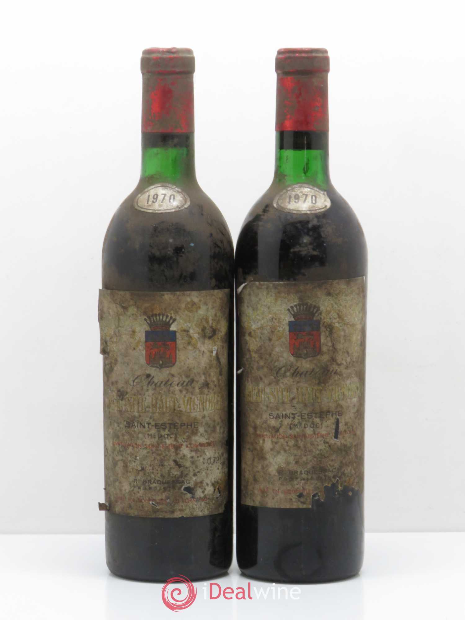 Château Beau Site Haut Vignoble Cru Bourgeois 1970 - Lot de 2 bouteilles - 0