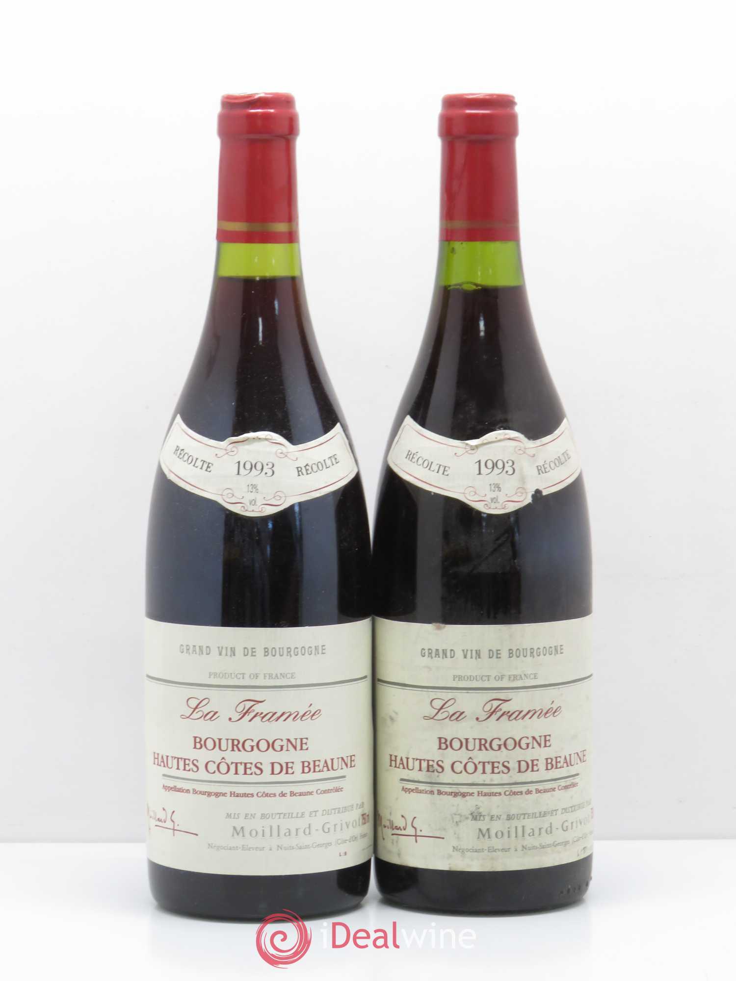 Bourgogne La Franée Domaine Moillard-Grivot 1993 - Posten von 2 Flaschen - 0