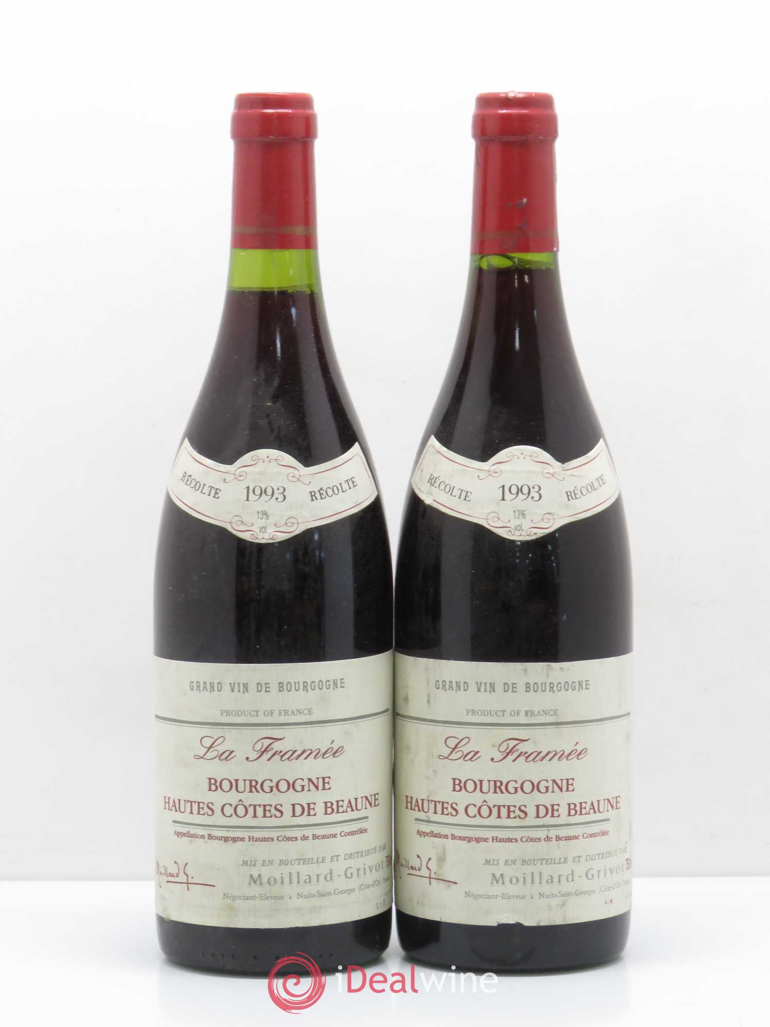 Bourgogne La Franée Domaine Moillard-Grivot 1993 - Posten von 2 Flaschen - 0