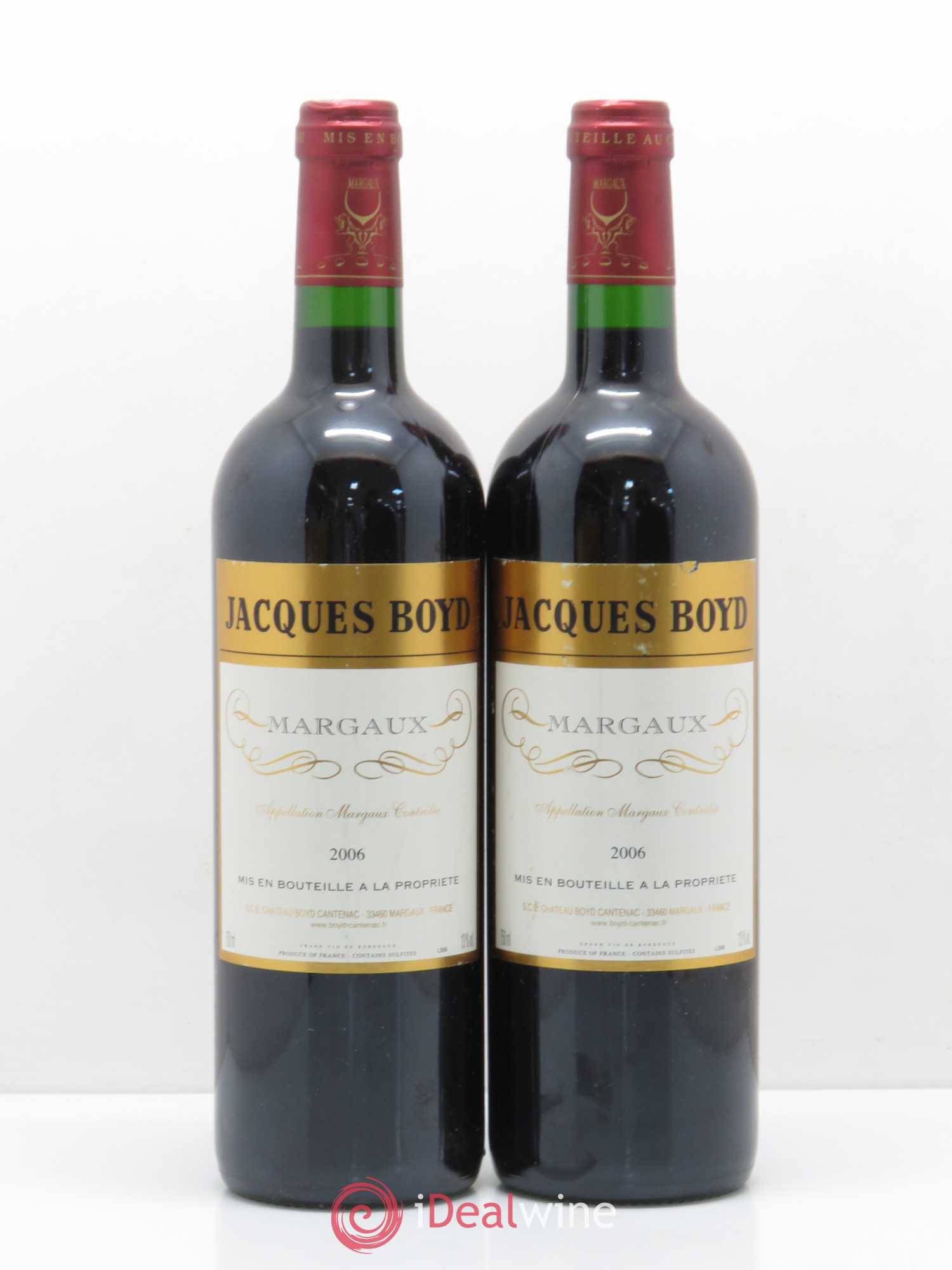 Bordeaux Jacques Boyd 2006 - Lot de 2 bouteilles - 0
