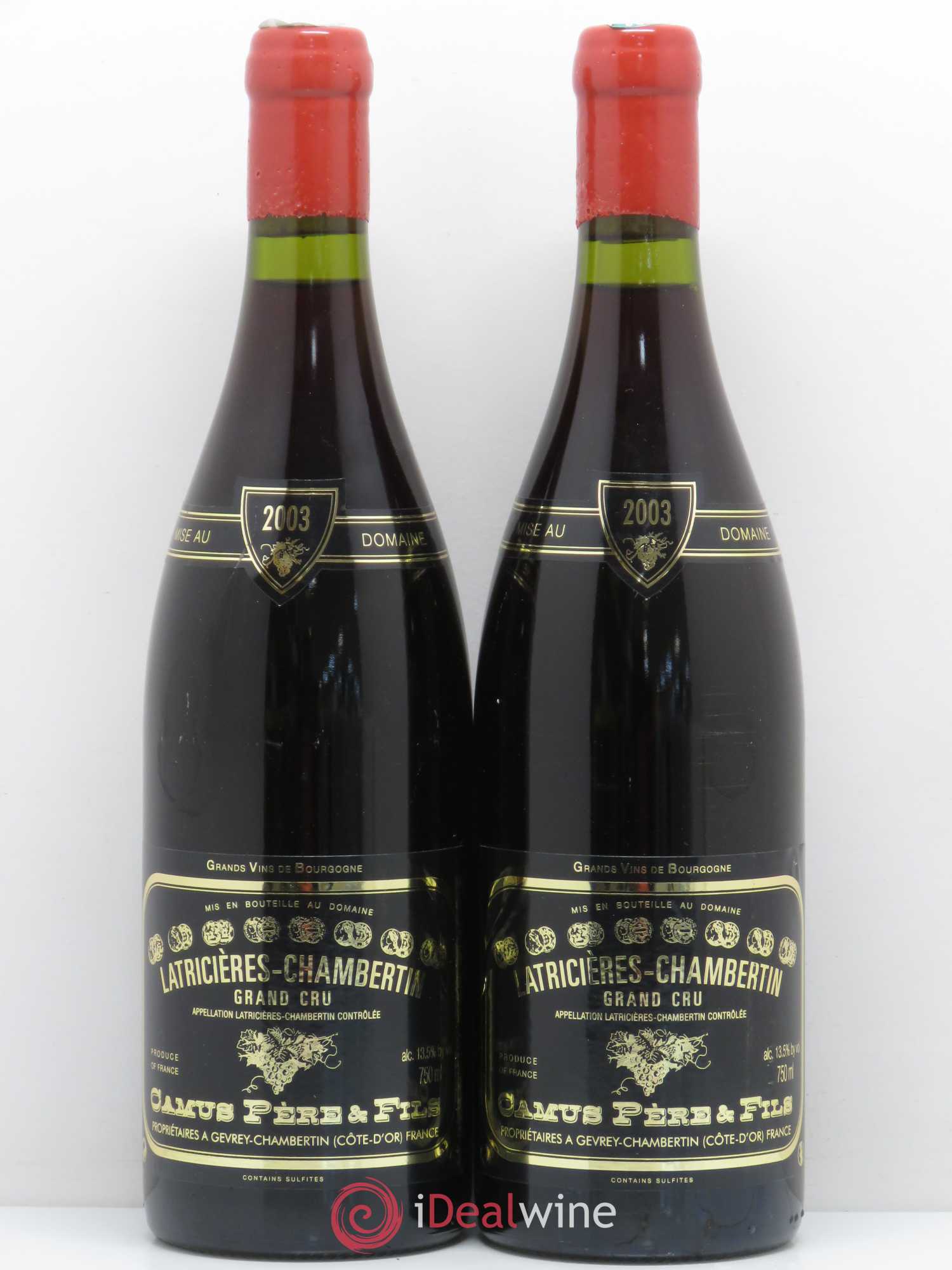 Latricières-Chambertin Grand Cru Domaine Camus Père et Fils 2003 - Lot de 2 bouteilles - 0
