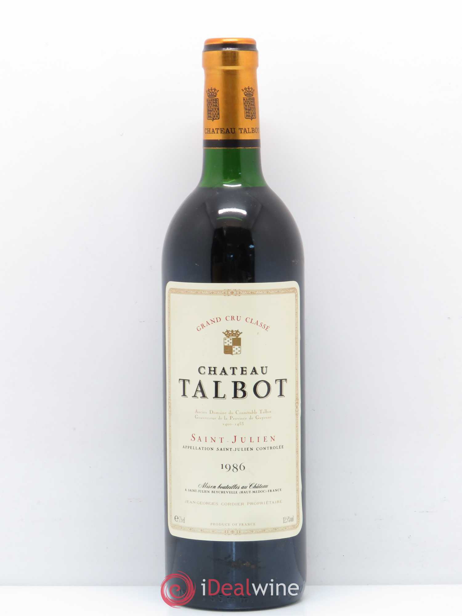 Château Talbot 4ème Grand Cru Classé 1986 - Lot de 1 bouteille - 0