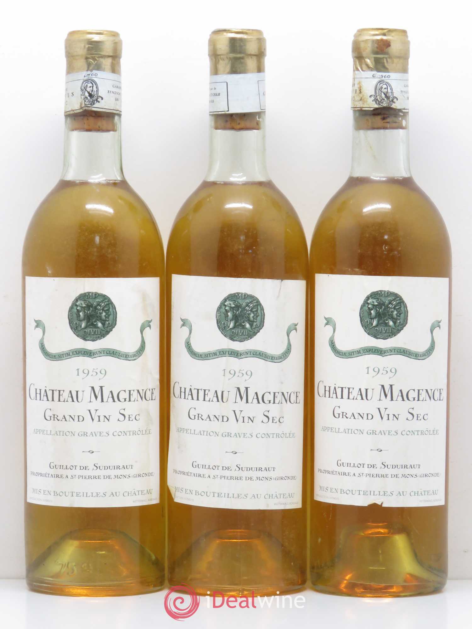 Château Magence 1959 - Lot de 3 bouteilles - 0