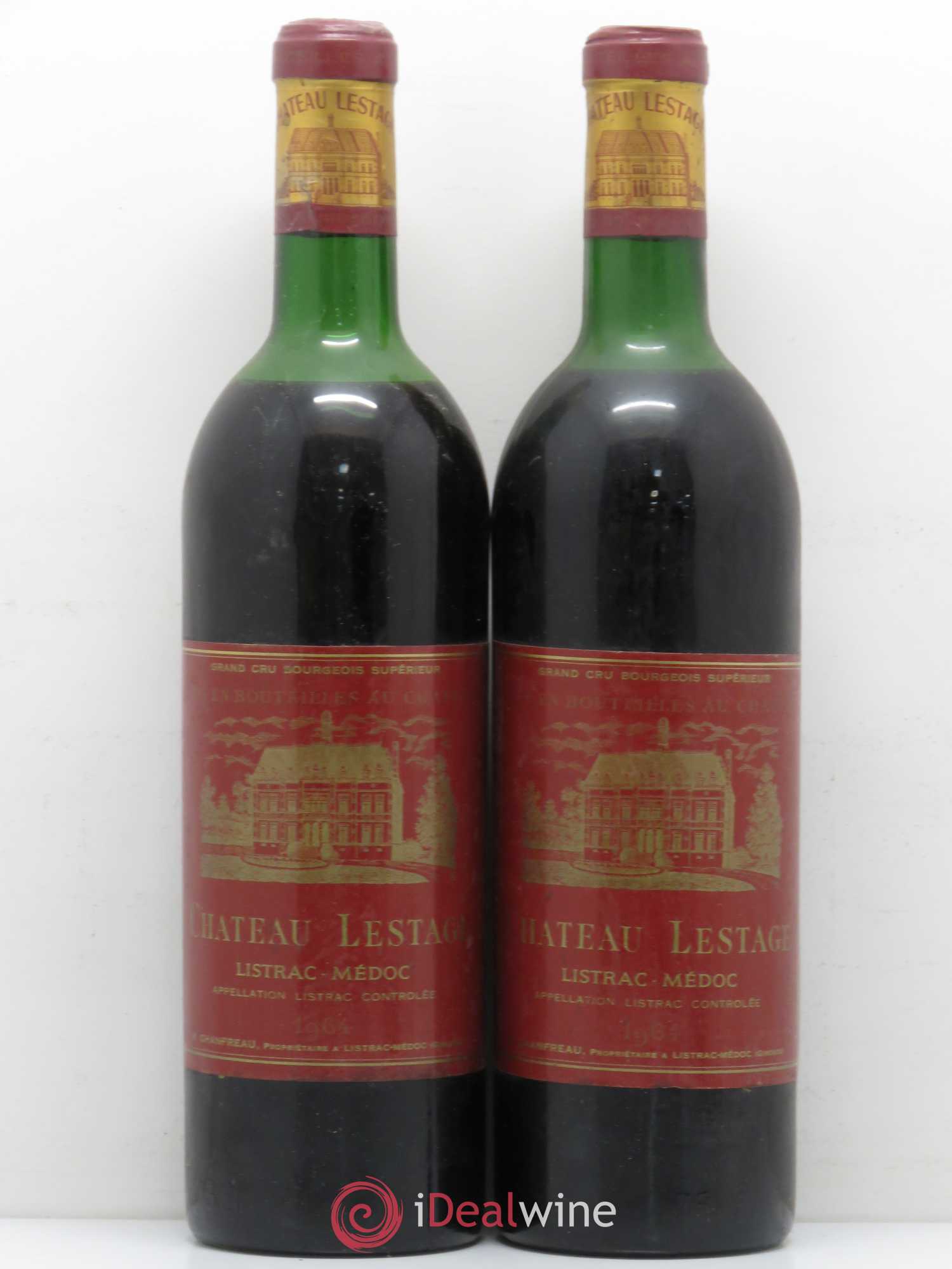 Château Lestage Cru Bourgeois 1964 - Lot de 2 bouteilles - 0