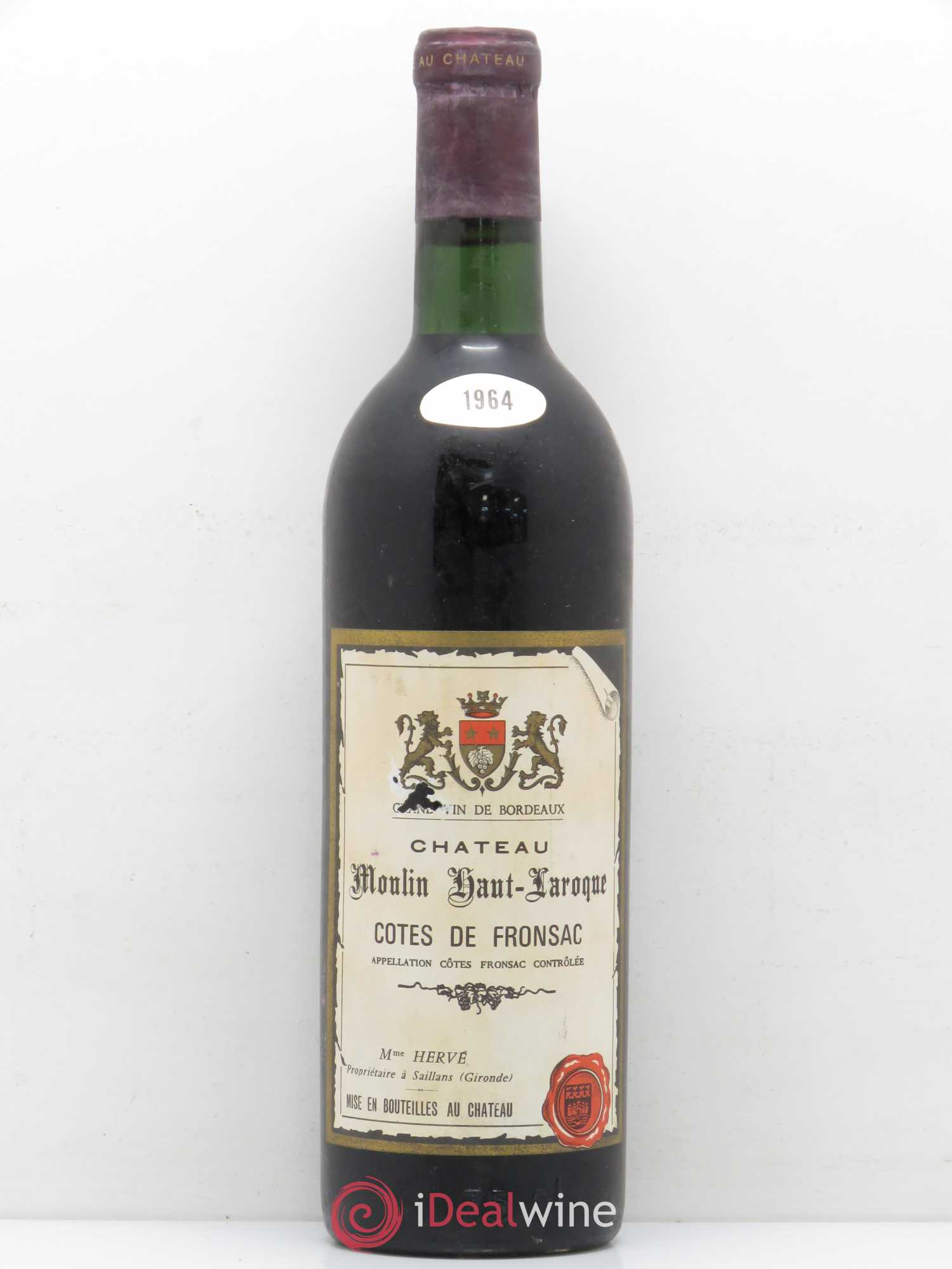 Fronsac Château Moulin Haut Laroque 1964 - Posten von 1 Flasche - 0