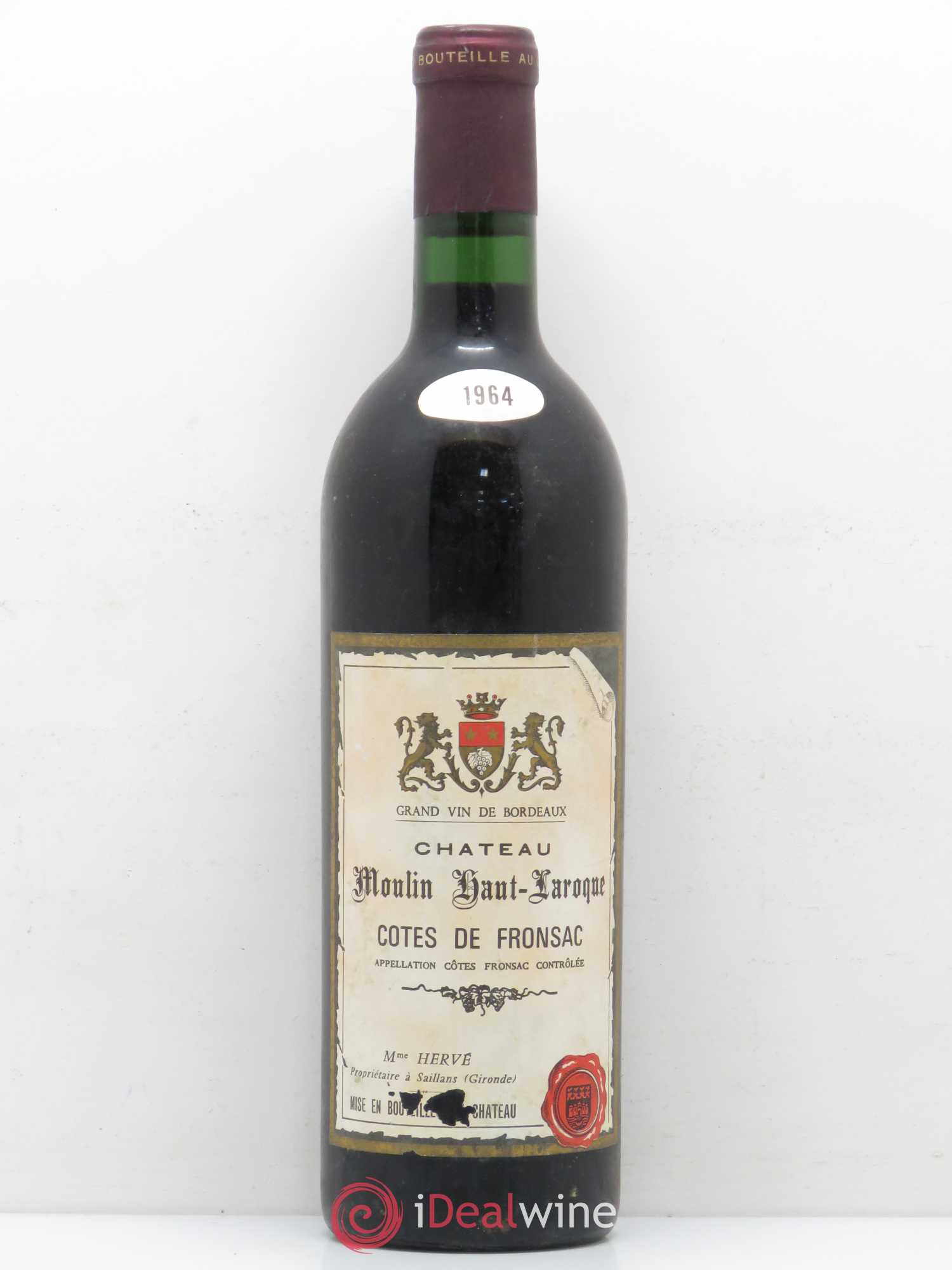 Fronsac Château Moulin Haut Laroque 1964 - Posten von 1 Flasche - 0
