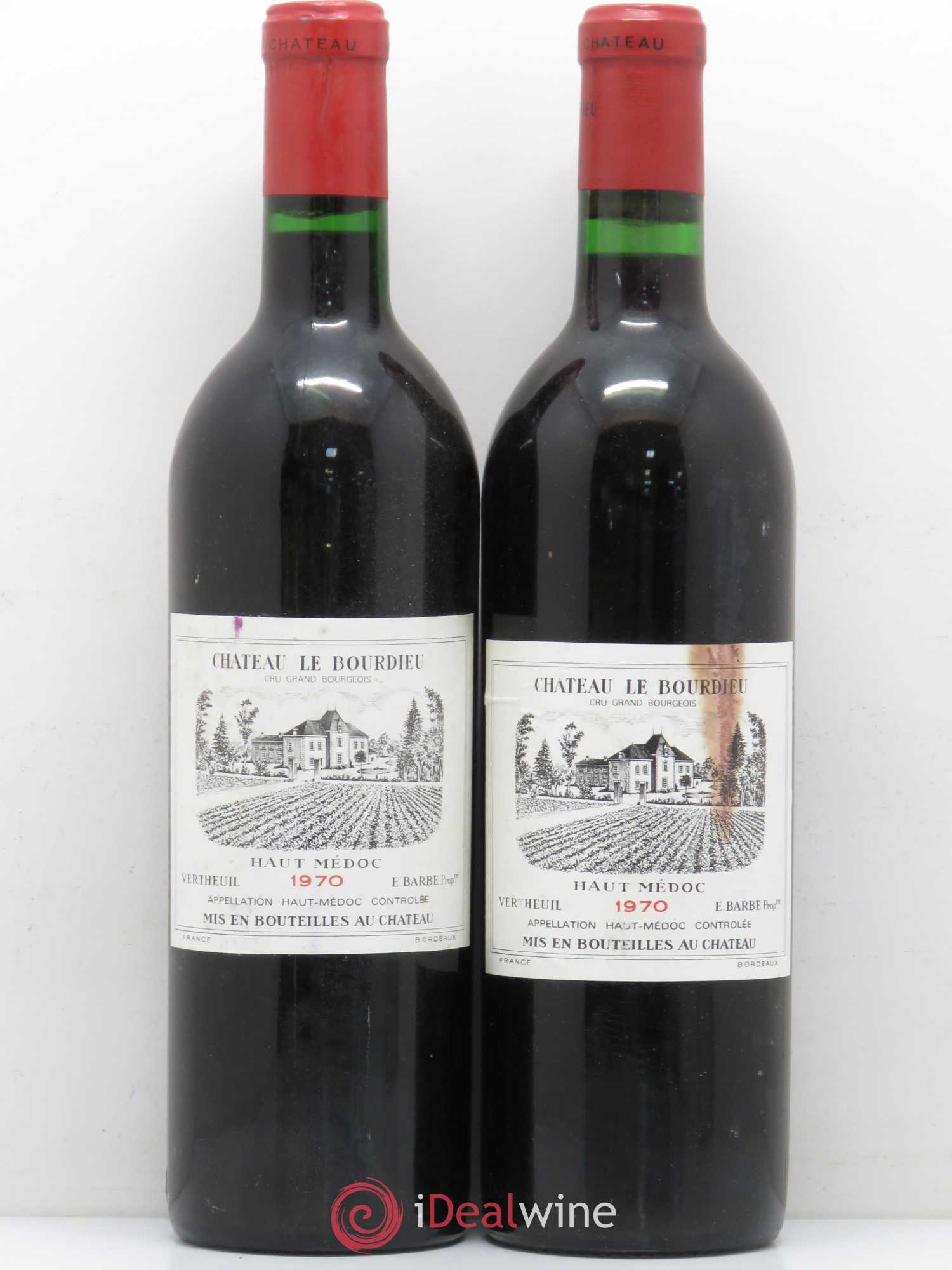 Château le Bourdieu Cru Bourgeois 1970 - Lot de 2 bouteilles - 0