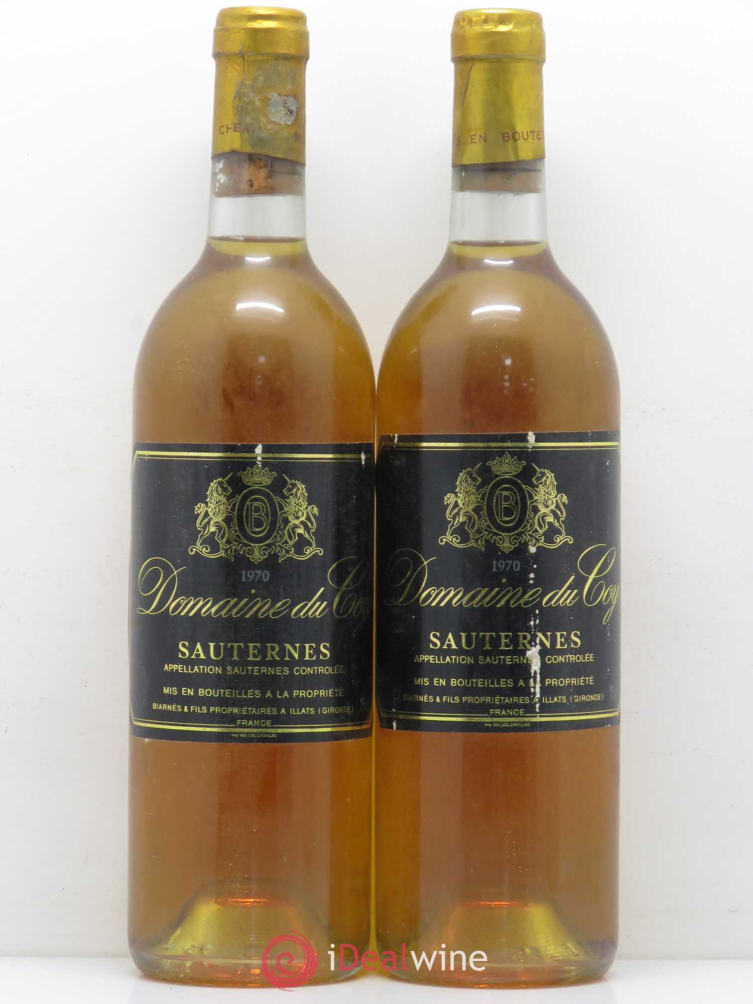 Sauternes Chateau de Coy 1970 - Lotto di 2 bottiglie - 0