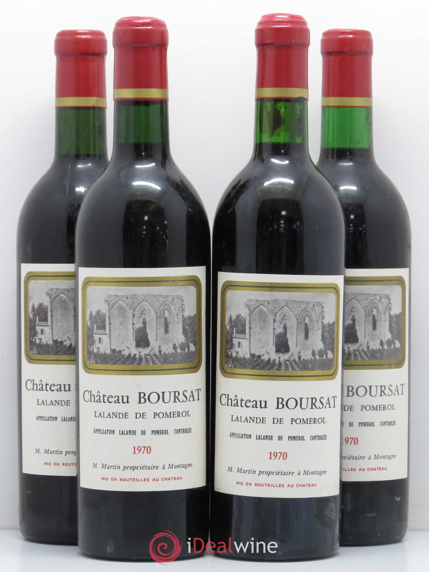 Bordeaux Château Boursat Lalande de Pomerol (sans prix de réserve) 1970 - Posten von 4 Flaschen - 0