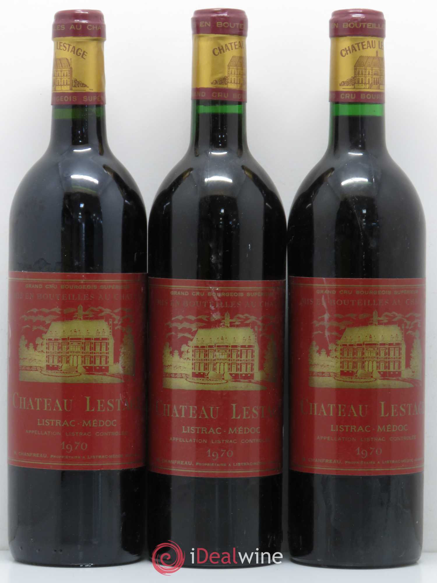 Château Lestage Cru Bourgeois 1970 - Lot de 3 bouteilles - 0