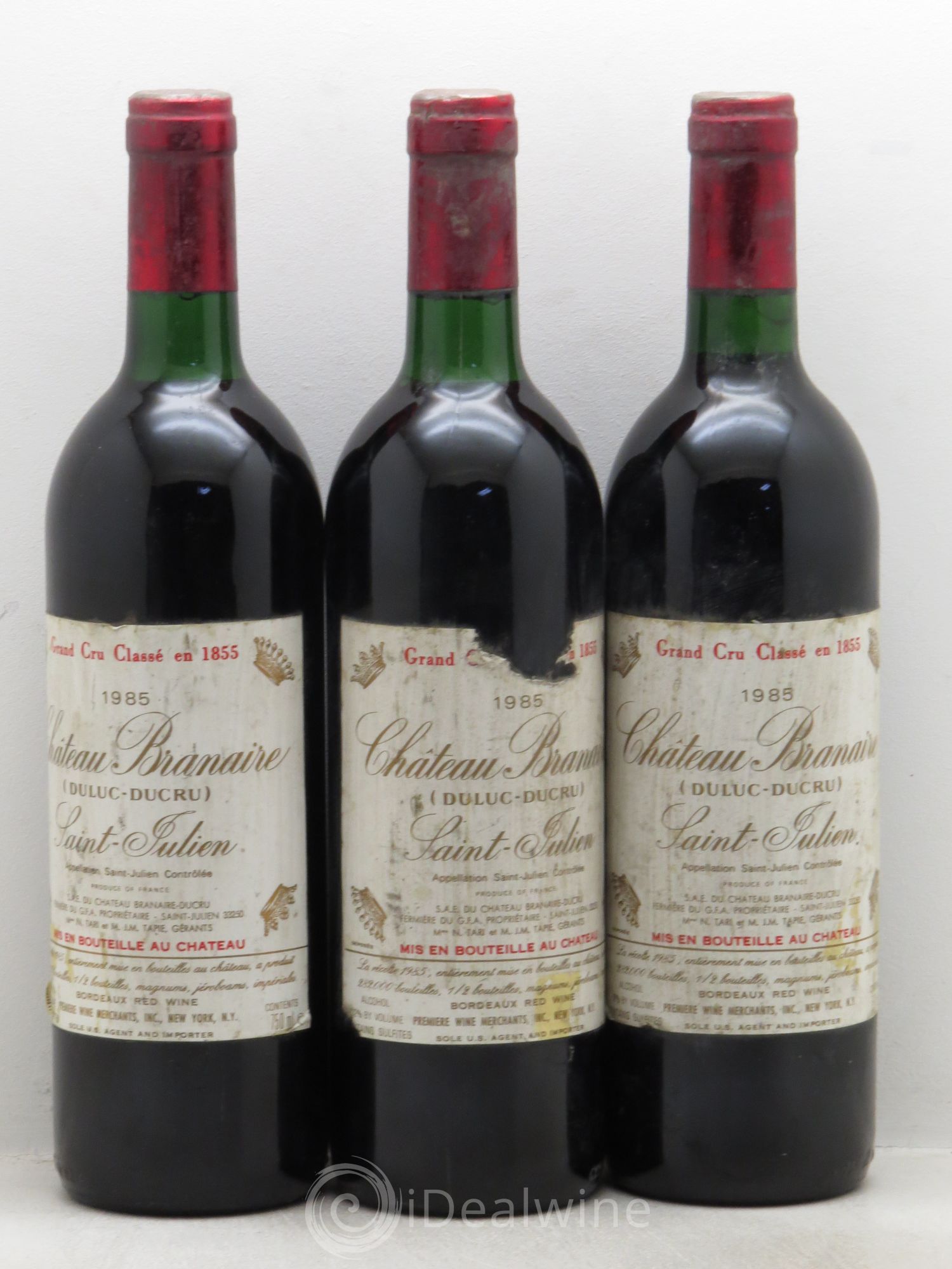 Château Branaire Ducru 4ème Grand Cru Classé 1985 - Lot de 3 bouteilles - 0