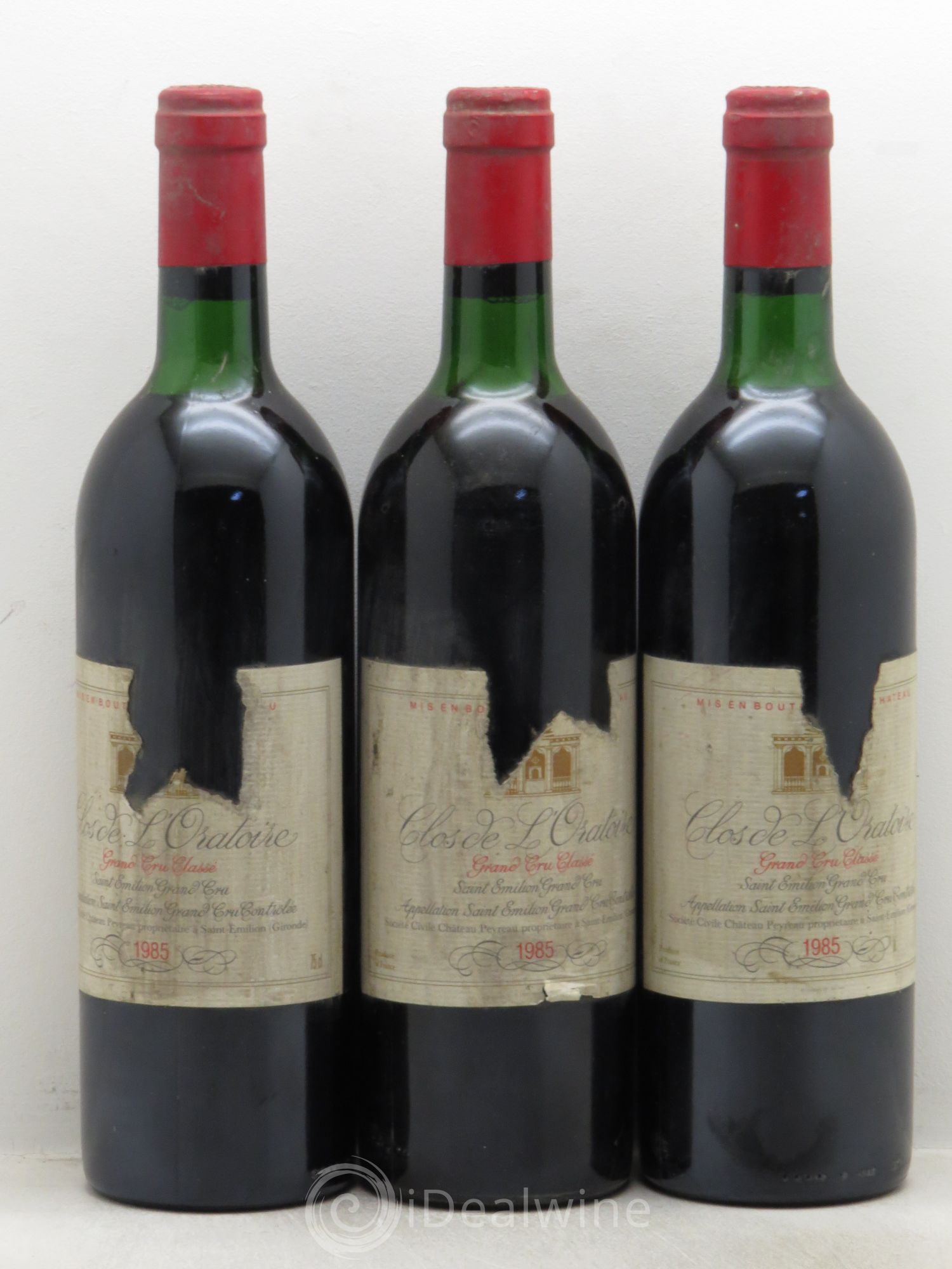 Clos de l'Oratoire Grand Cru Classé 1985 - Lot de 3 bouteilles - 0