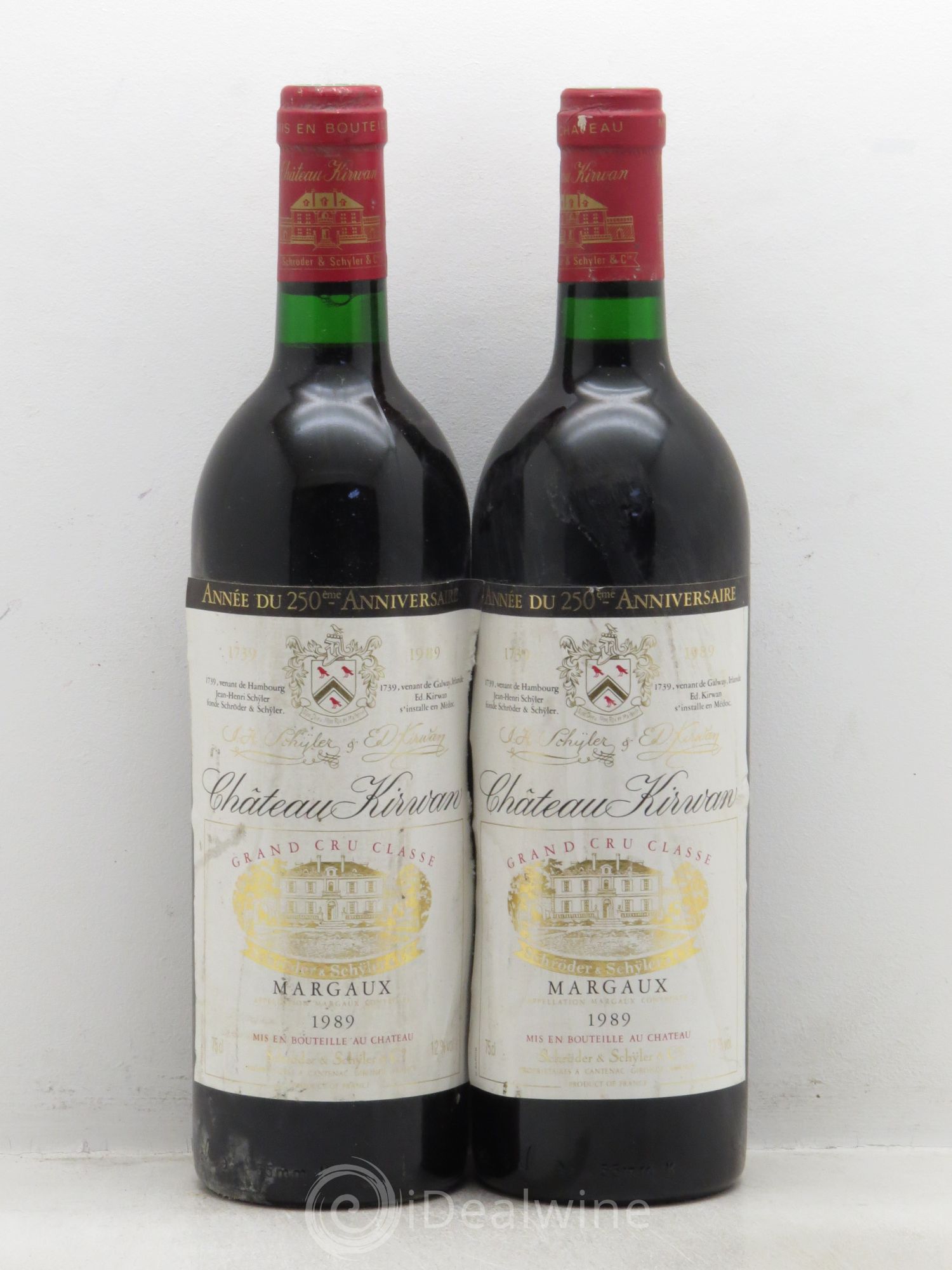 Château Kirwan 3ème Grand Cru Classé 1989 - Lot de 2 bouteilles - 0