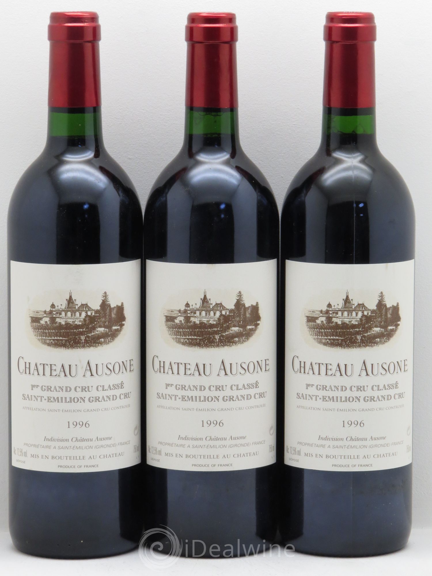 Château Ausone 1er Grand Cru Classé A 1996 - Lot de 3 bouteilles - 0