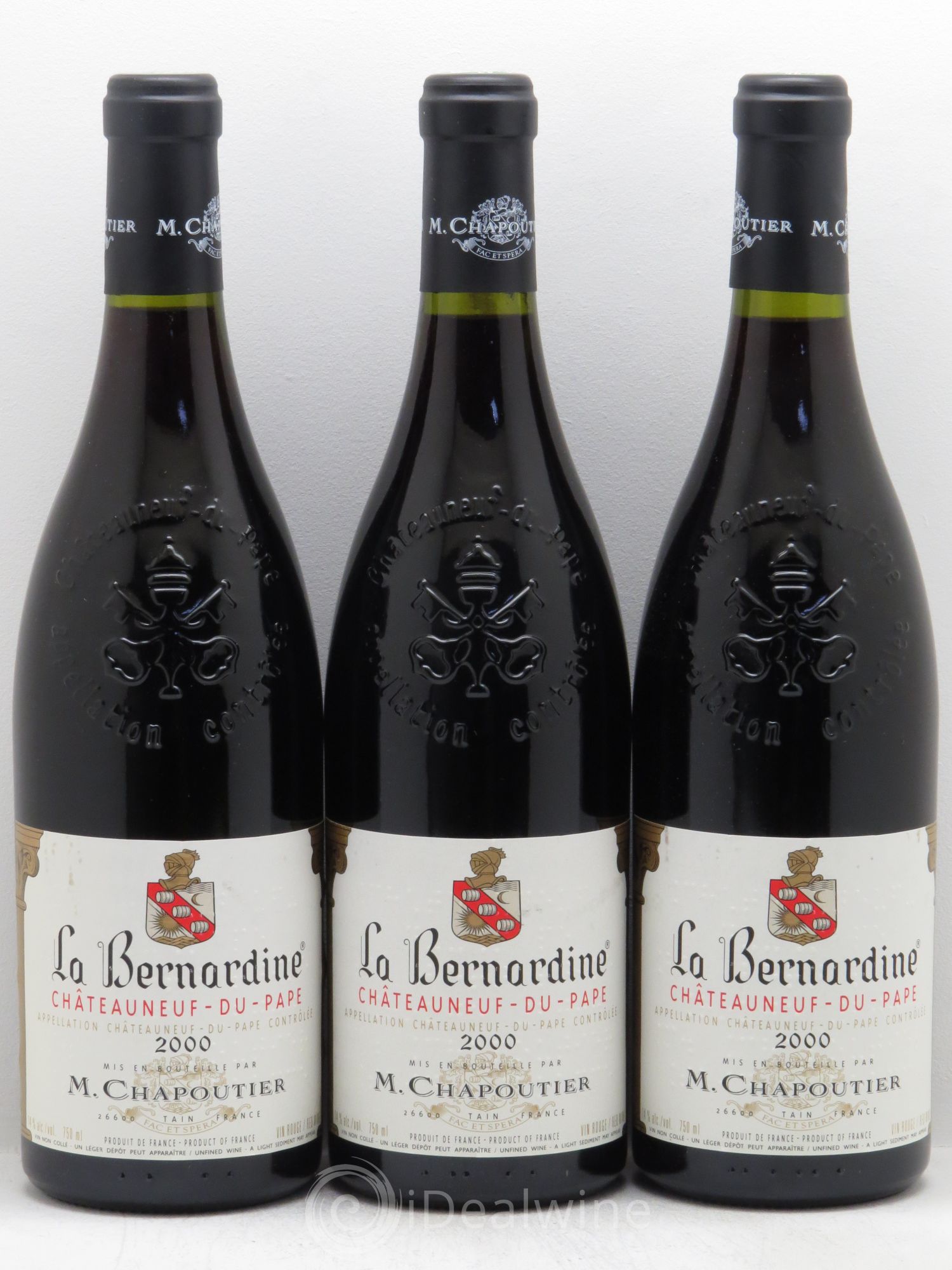 Châteauneuf-du-Pape La Bernardine Chapoutier 2000 - Lot de 3 bouteilles - 0