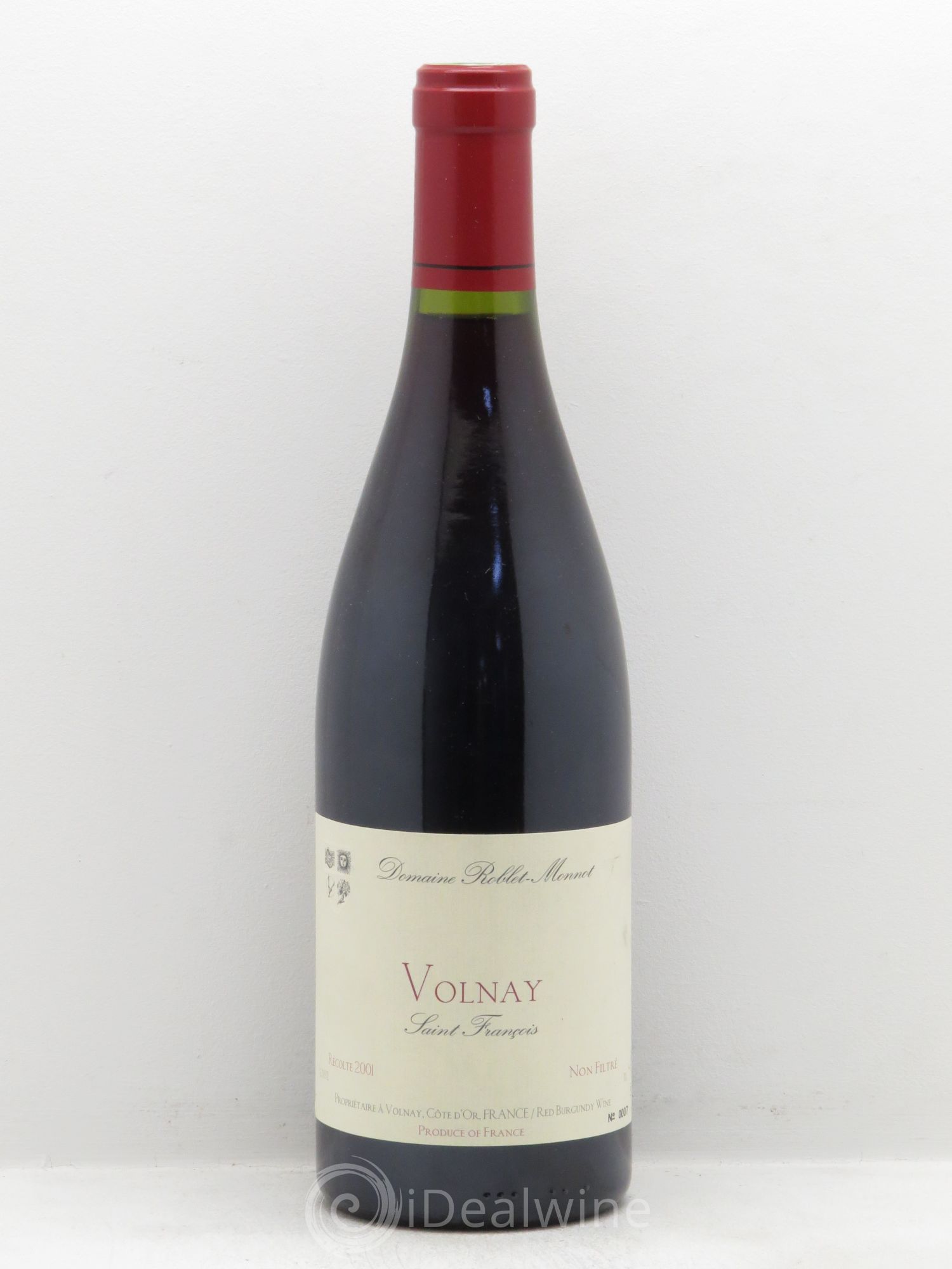 Volnay Saint Francois Roblet-Monnot 2001 - Lot de 1 bouteille - 0
