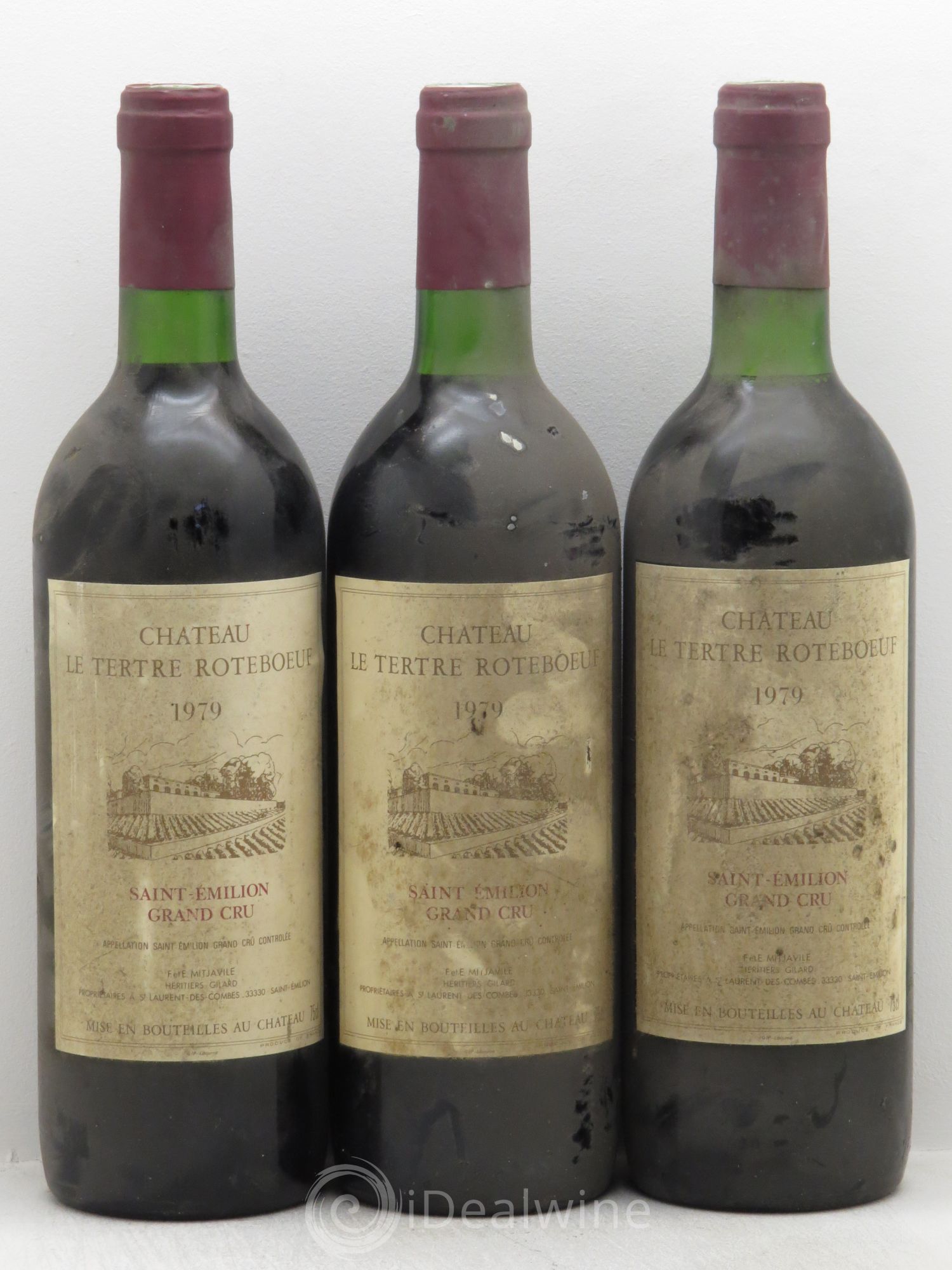 Château Tertre Roteboeuf 1979 - Lot de 3 bouteilles - 0