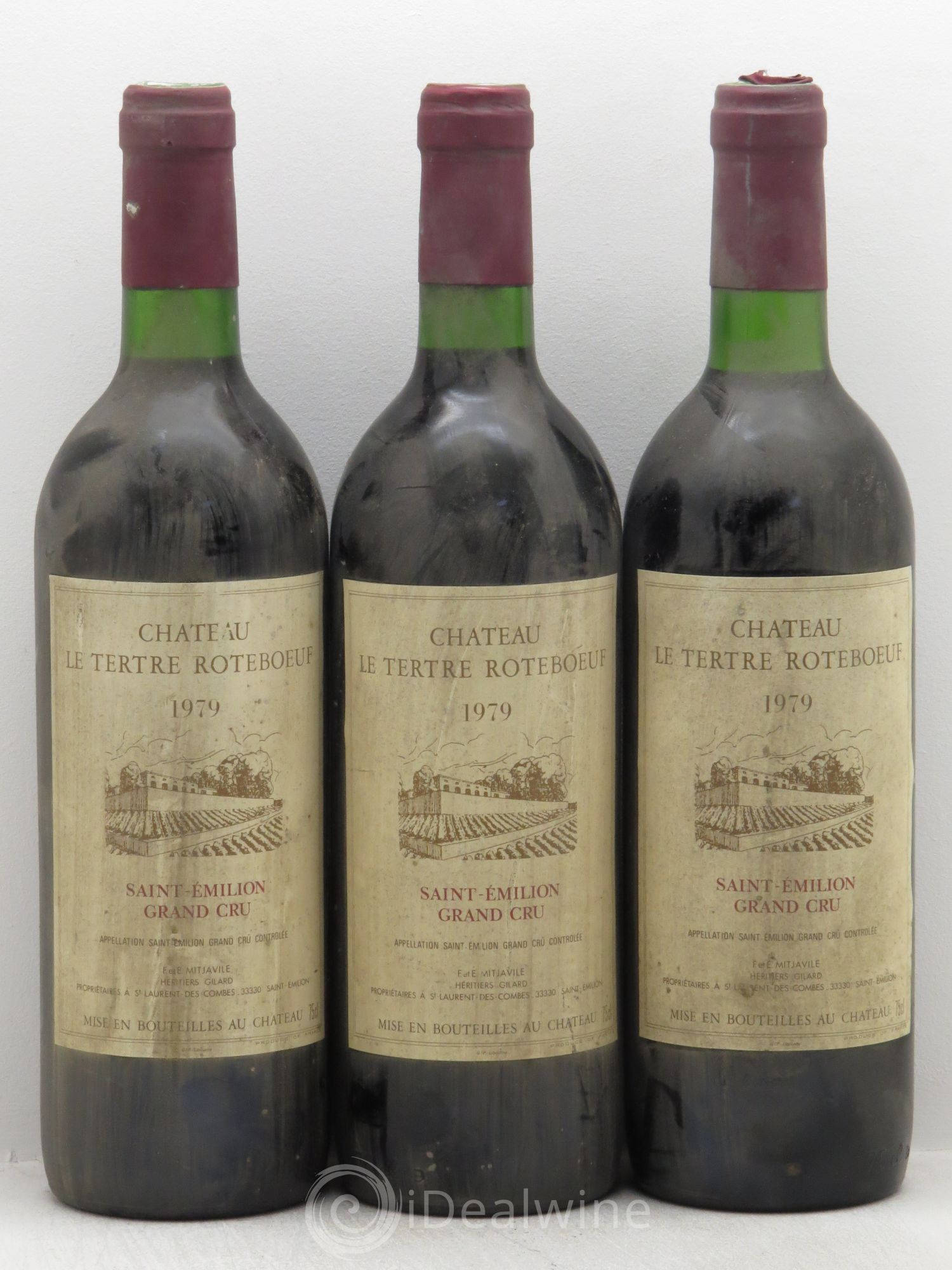 Château Tertre Roteboeuf 1979 - Lot de 3 bouteilles - 0