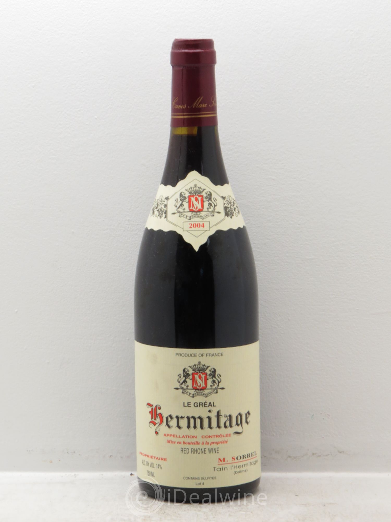 Hermitage Le Gréal Marc Sorrel (sans prix de réserve) 2004 - Lot de 1 bouteille - 0