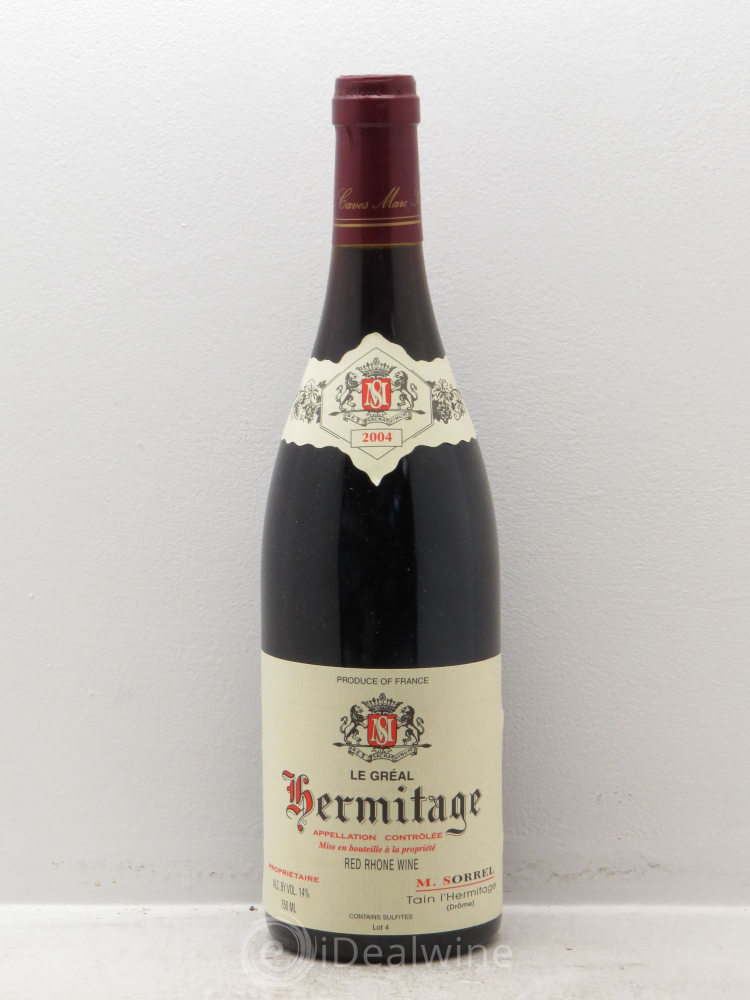 Hermitage Le Gréal Marc Sorrel (sans prix de réserve) 2004 - Lot de 1 bouteille - 0
