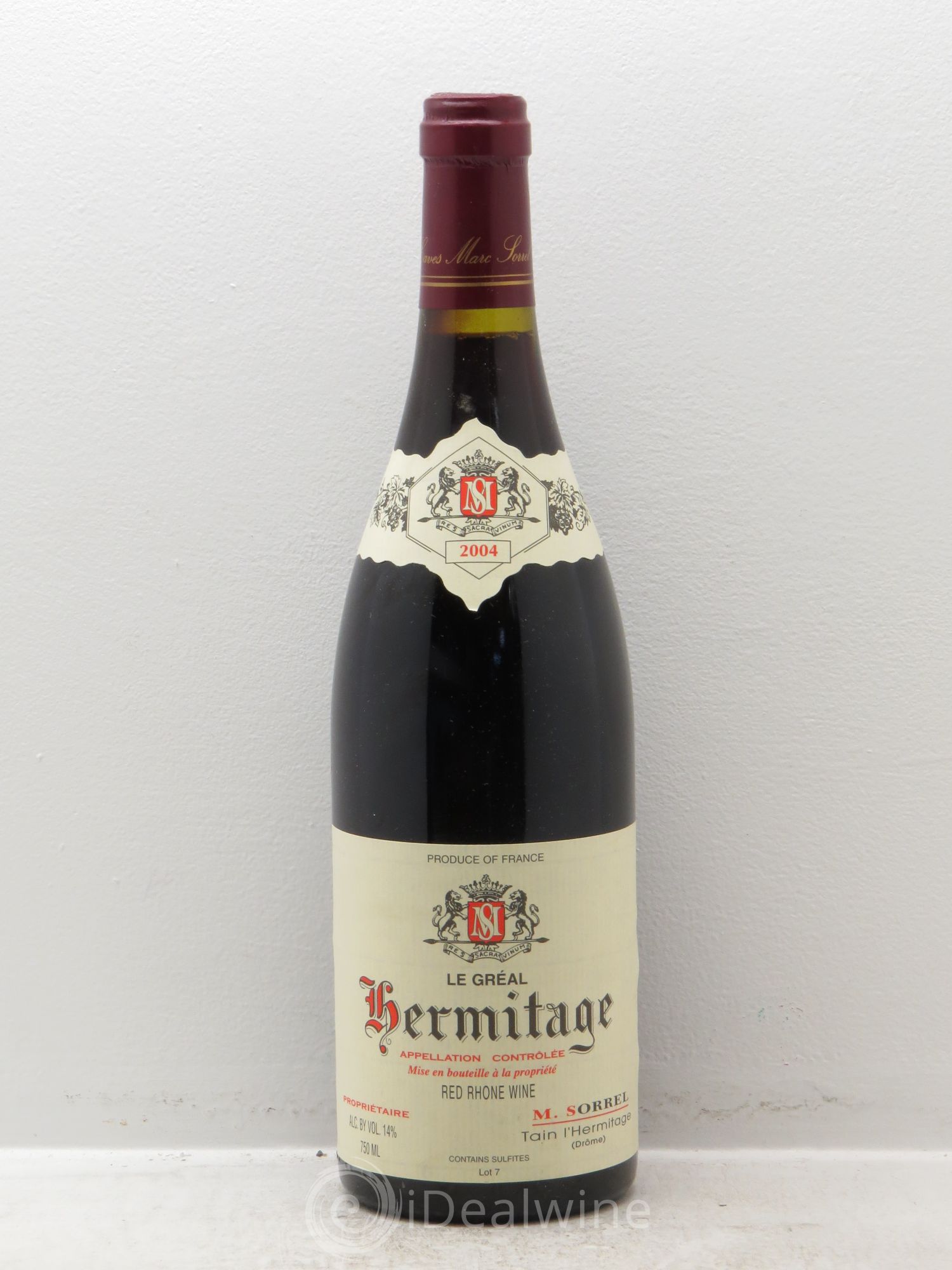 Hermitage Le Gréal Marc Sorrel (sans prix de réserve) 2004 - Lot de 1 bouteille - 0