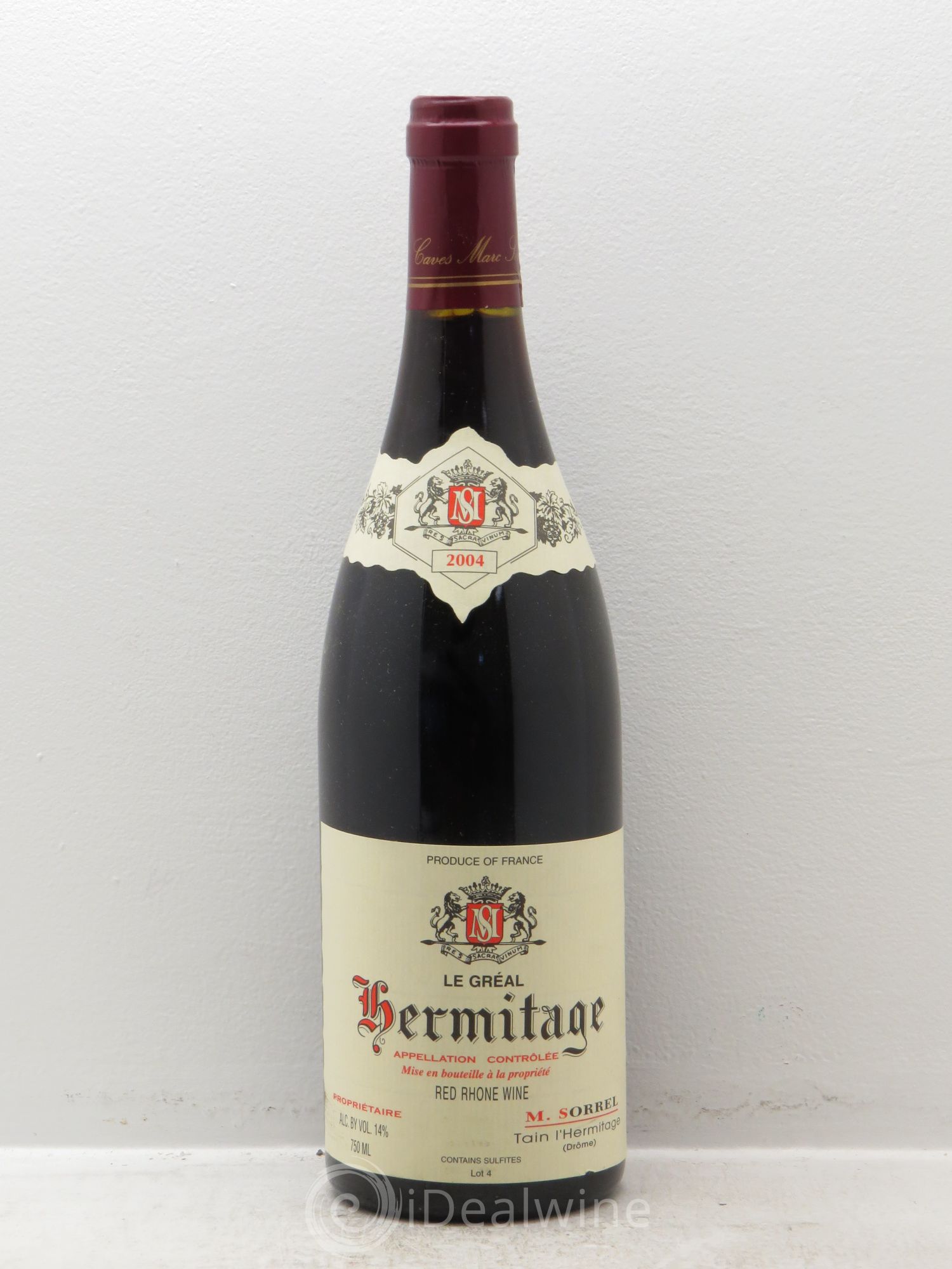 Hermitage Le Gréal Marc Sorrel (sans prix de réserve) 2004 - Lot de 1 bouteille - 0