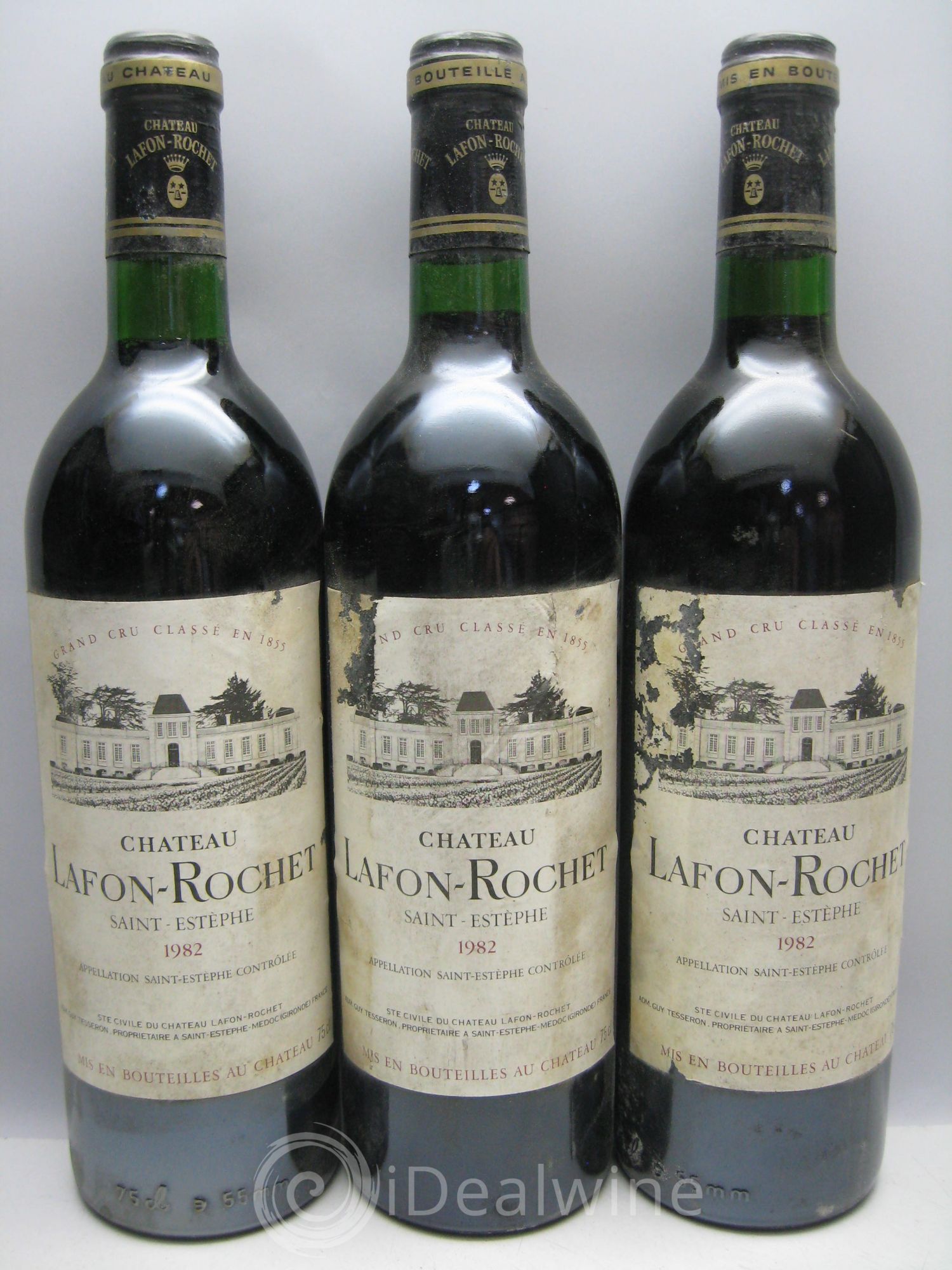 Château Lafon Rochet 4ème Grand Cru Classé (sans prix de réserve) 1982 - Lot de 3 bouteilles - 0
