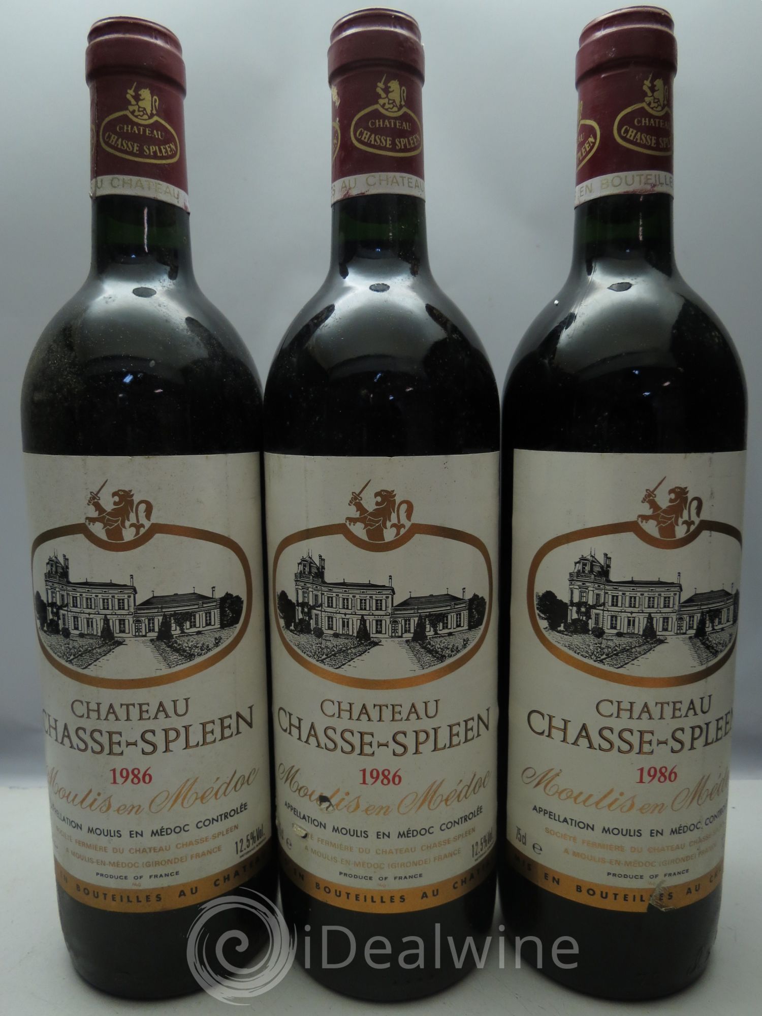 Château Chasse Spleen (sans prix de réserve) 1986 - Lot de 3 bouteilles - 0