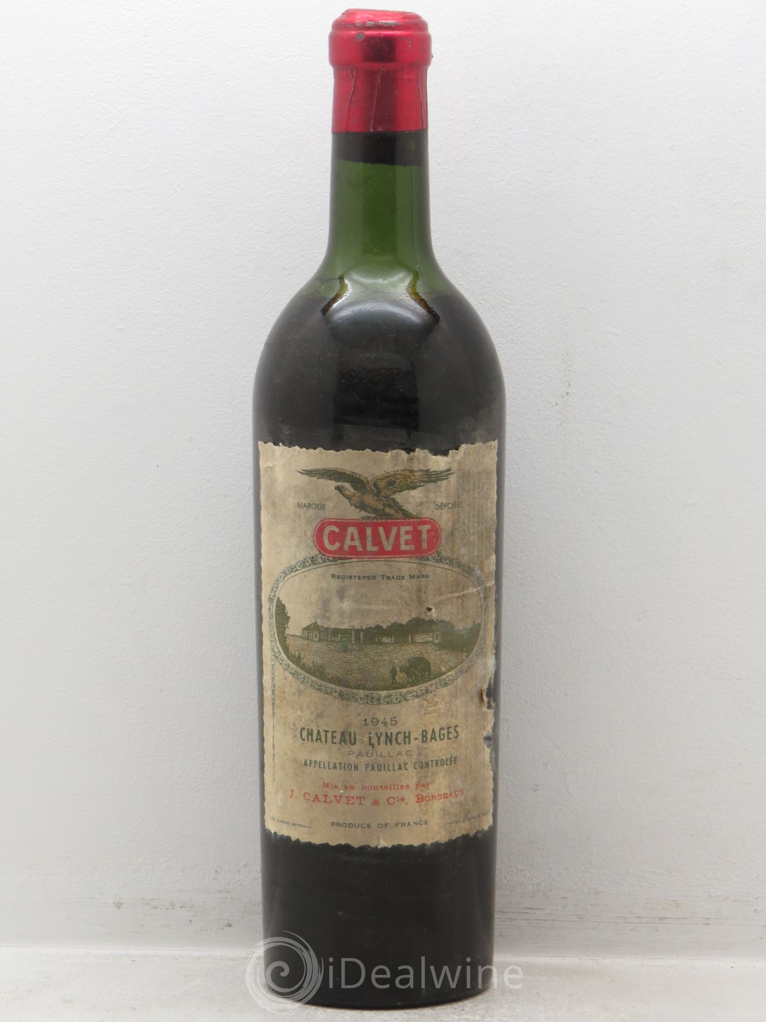 Château Lynch Bages 5ème Grand Cru Classé Mise Calvet 1945 - Lot de 1 bouteille - 0