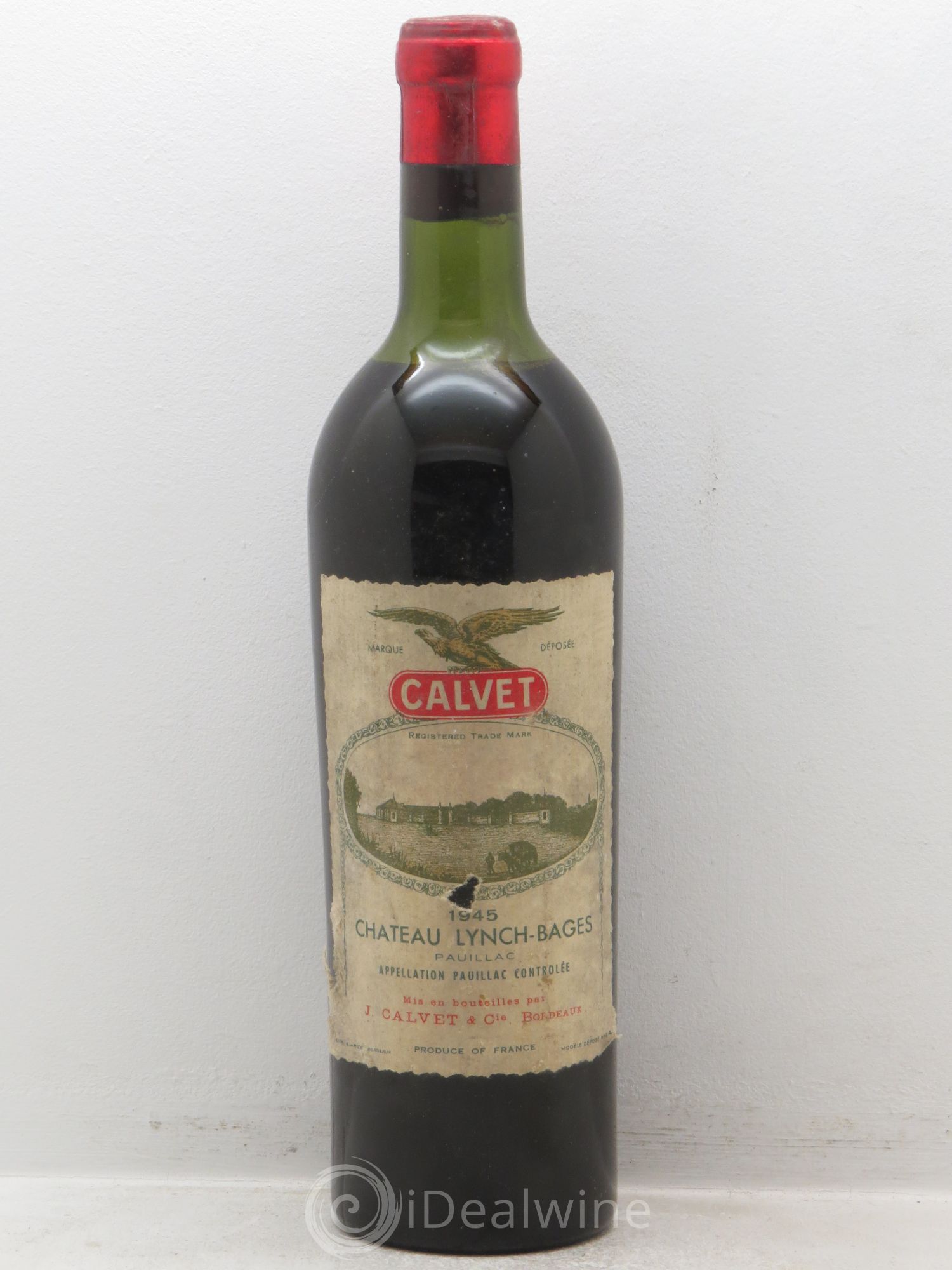 Château Lynch Bages 5ème Grand Cru Classé Mise Calvet 1945 - Lot de 1 bouteille - 0